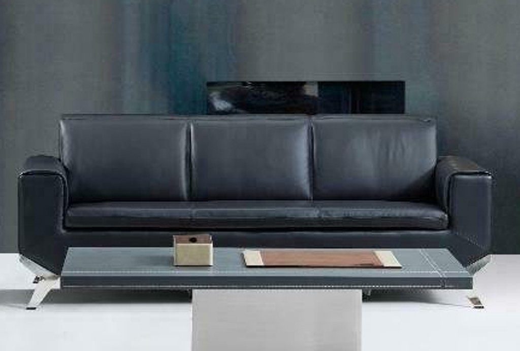 Couch Sofa Ledersofa 3Sitzer JVmoebel Made in Garnitur Büroeinrichtung, Design Europe Sofa