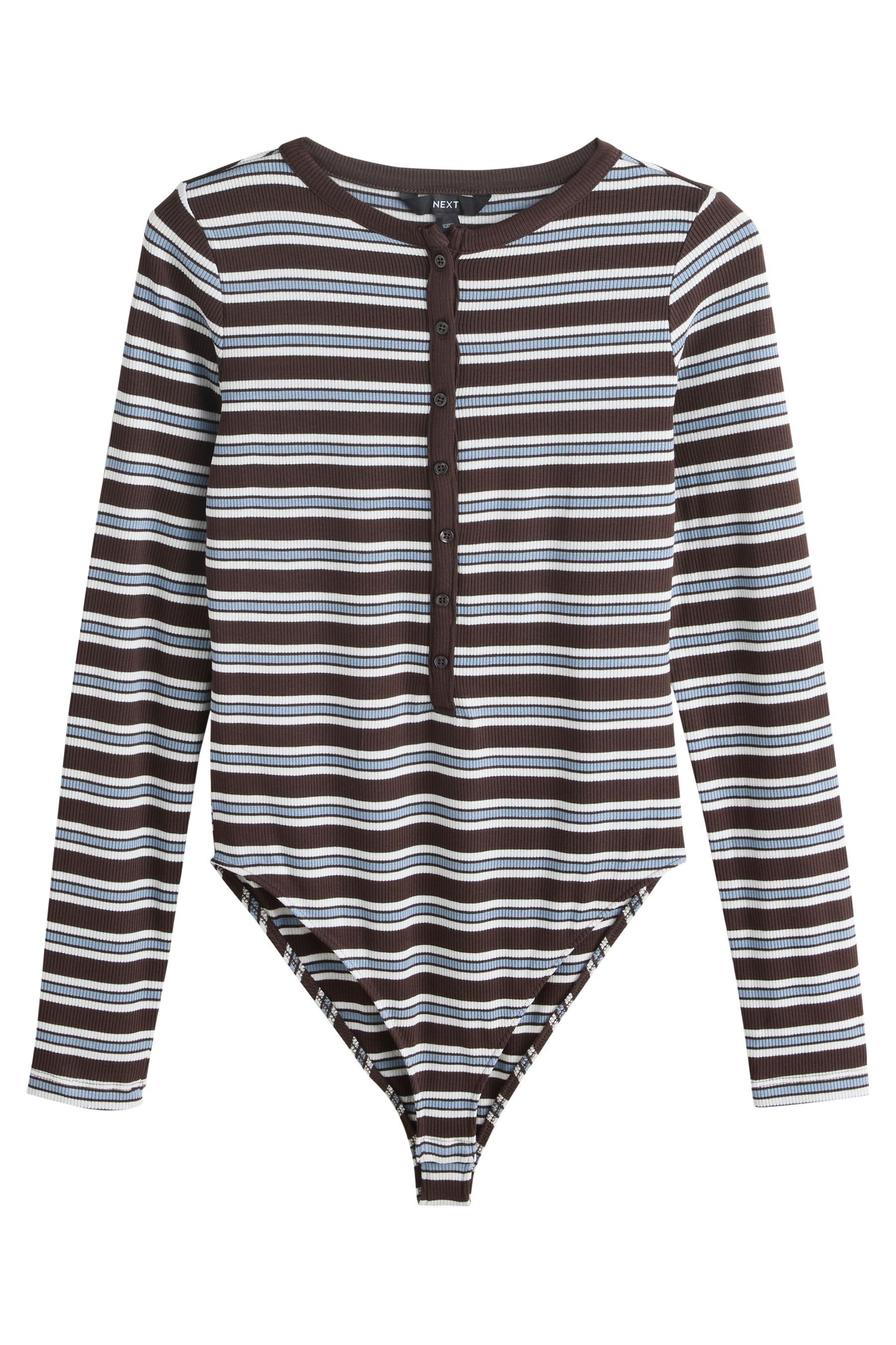 Next Langarmbody Gerippter, langärmliger Henley-Body (1-tlg)