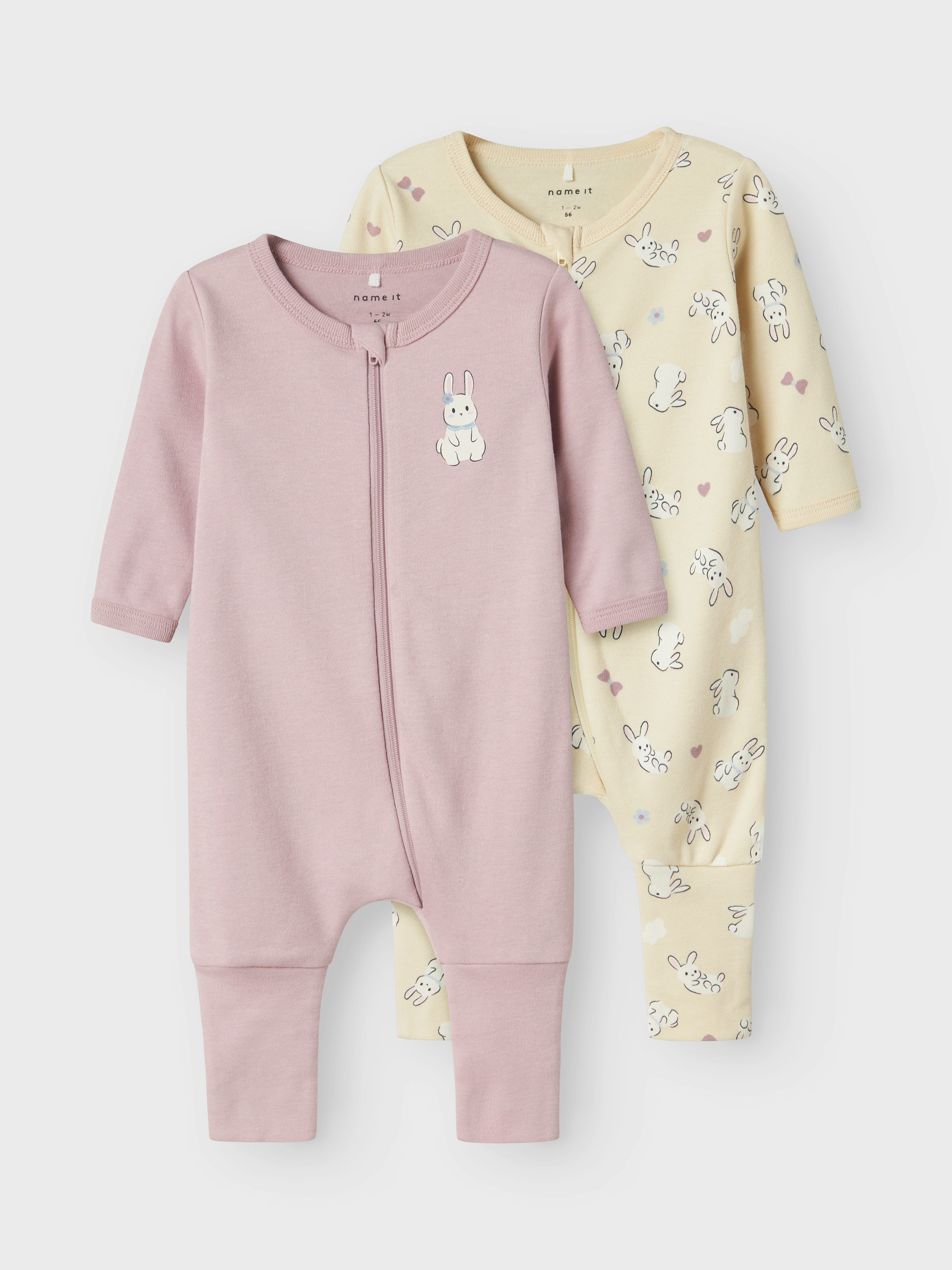 Name It Pyjama NBFNIGHTSUIT 2P ZIP FF SAND RABBIT NOOS