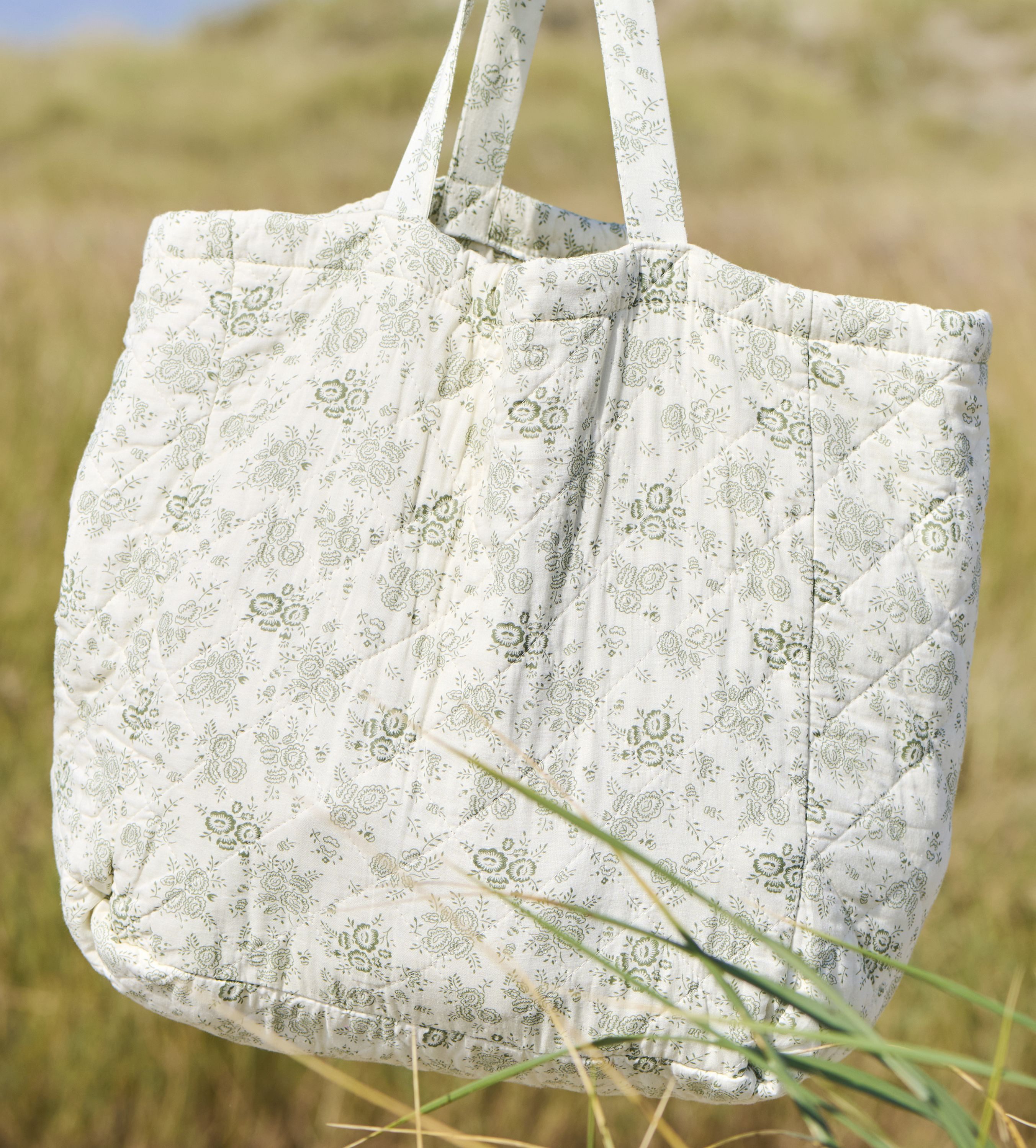 Ib Laursen Shopper Ib Laursen - Tasche Strandtasche Einkaufstasche Wattiert Blumen Grün