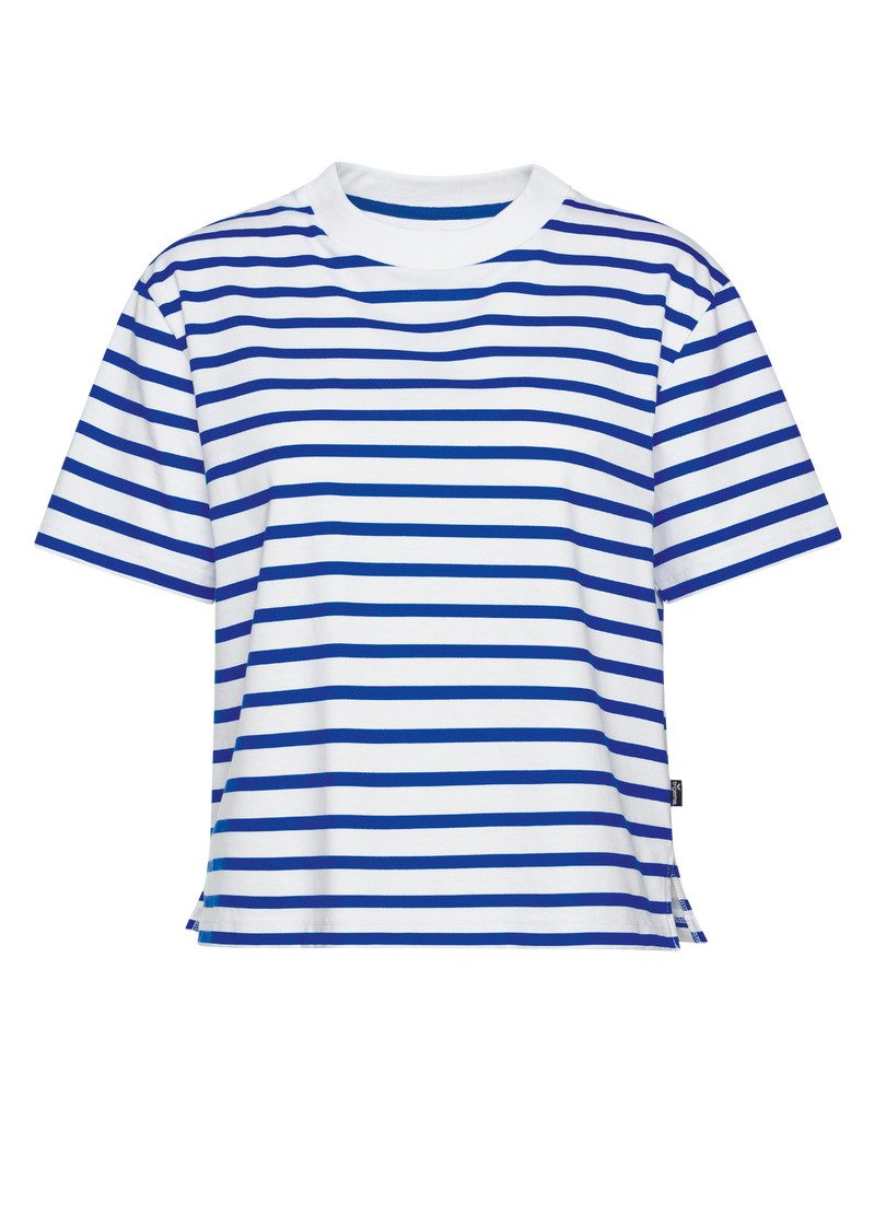 Trigema T-Shirt TRIGEMA Cropped T-Shirt mit Ringelmuster (1-tlg) günstig online kaufen