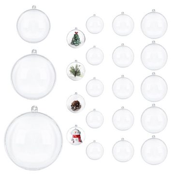 Homewit Christbaumschmuck 15tlg Weihnachtskugeln Durchsichtig Kunststoffkugeln Befüllbare Hänger (1-tlg), für Weihnachtsbaum/Decoration/Hochzeit/Geburtstag/Party