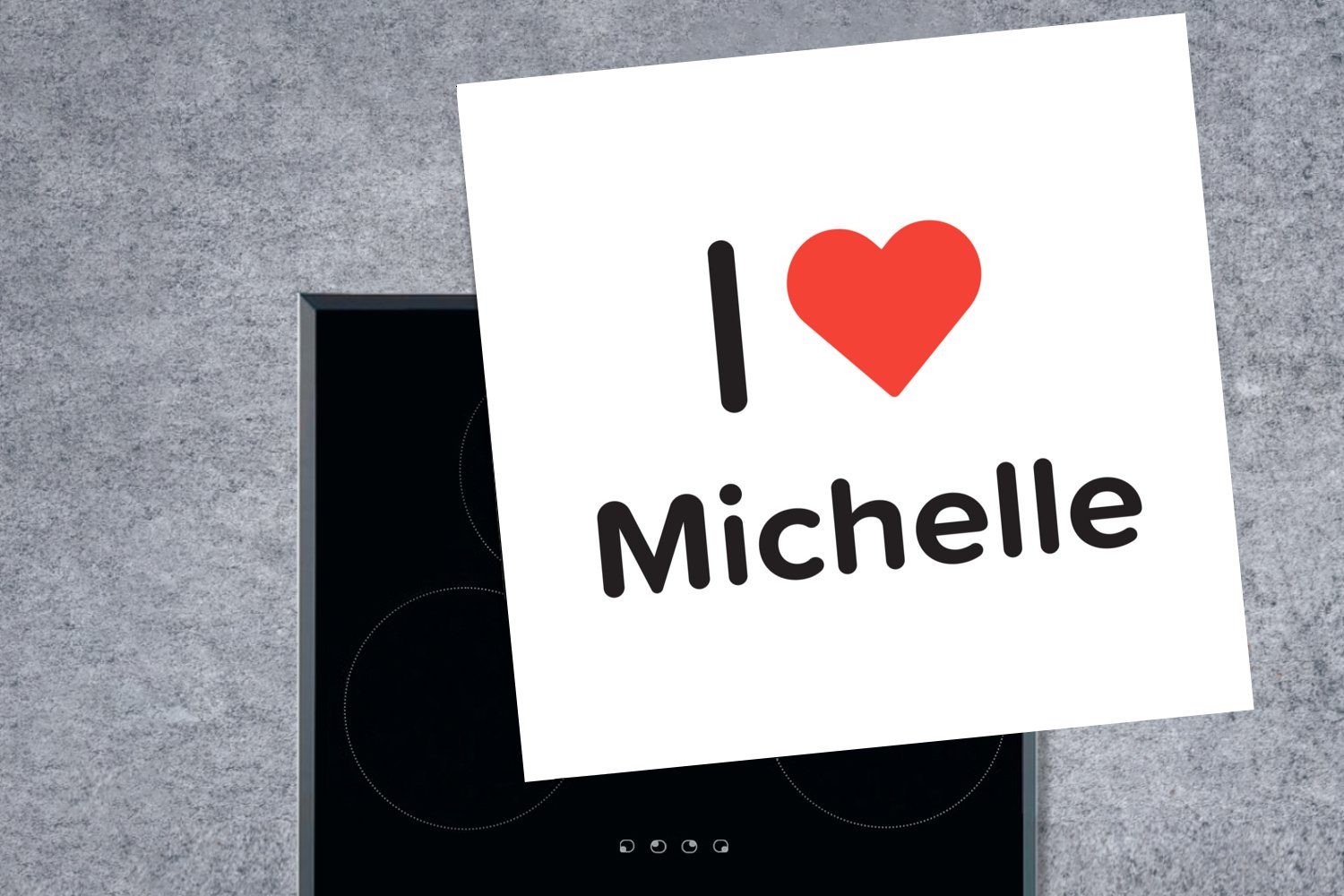 MuchoWow Herdblende-/Abdeckplatte Ich Michelle küche für tlg), - - Mädchen, (1 Ceranfeldabdeckung, cm, Vinyl, Arbeitsplatte liebe 78x78