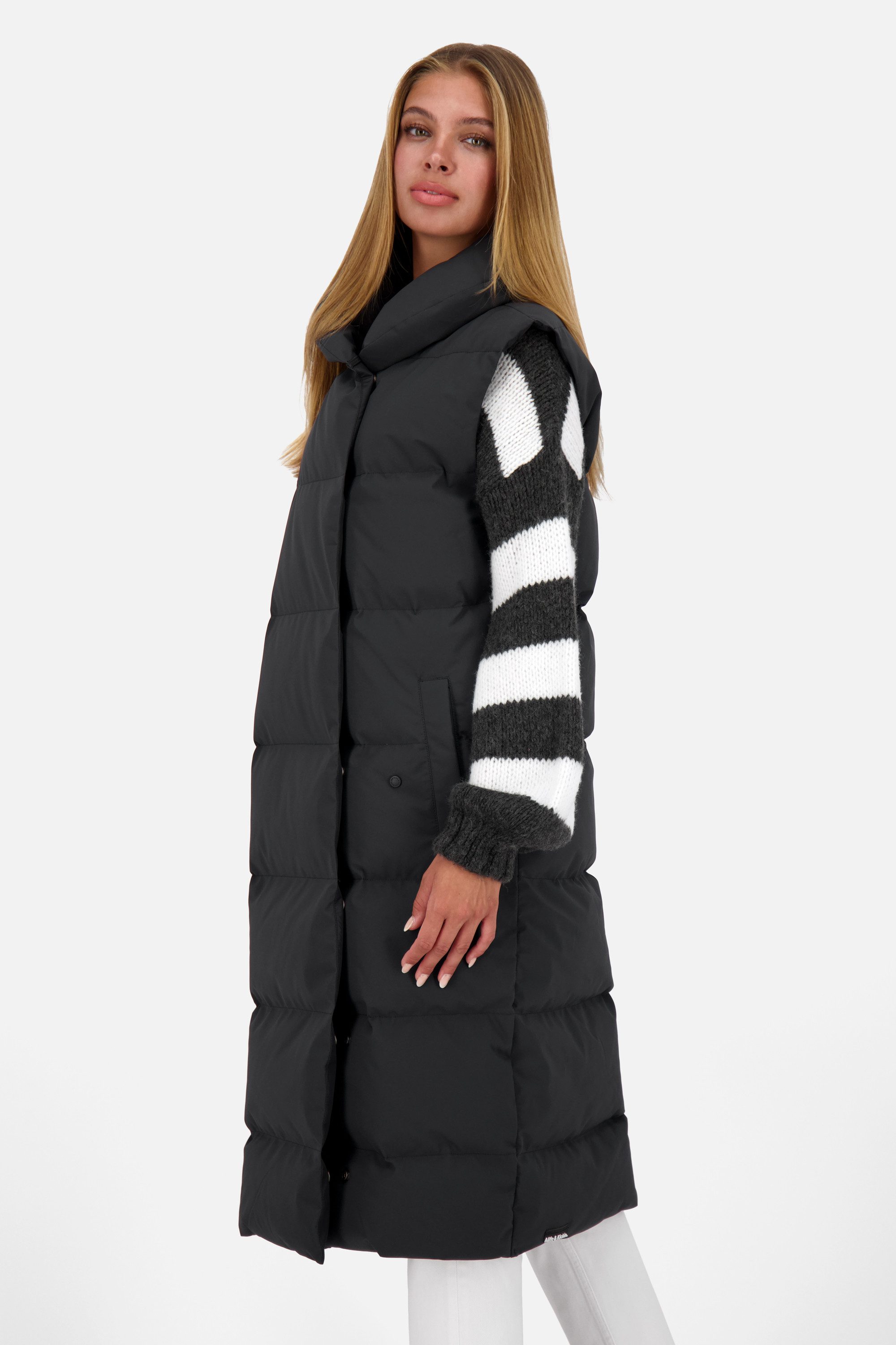 Alife & Kickin Steppweste PhoebeAK A Long Vest CS Long Vest, Langweste mit Stehkragen