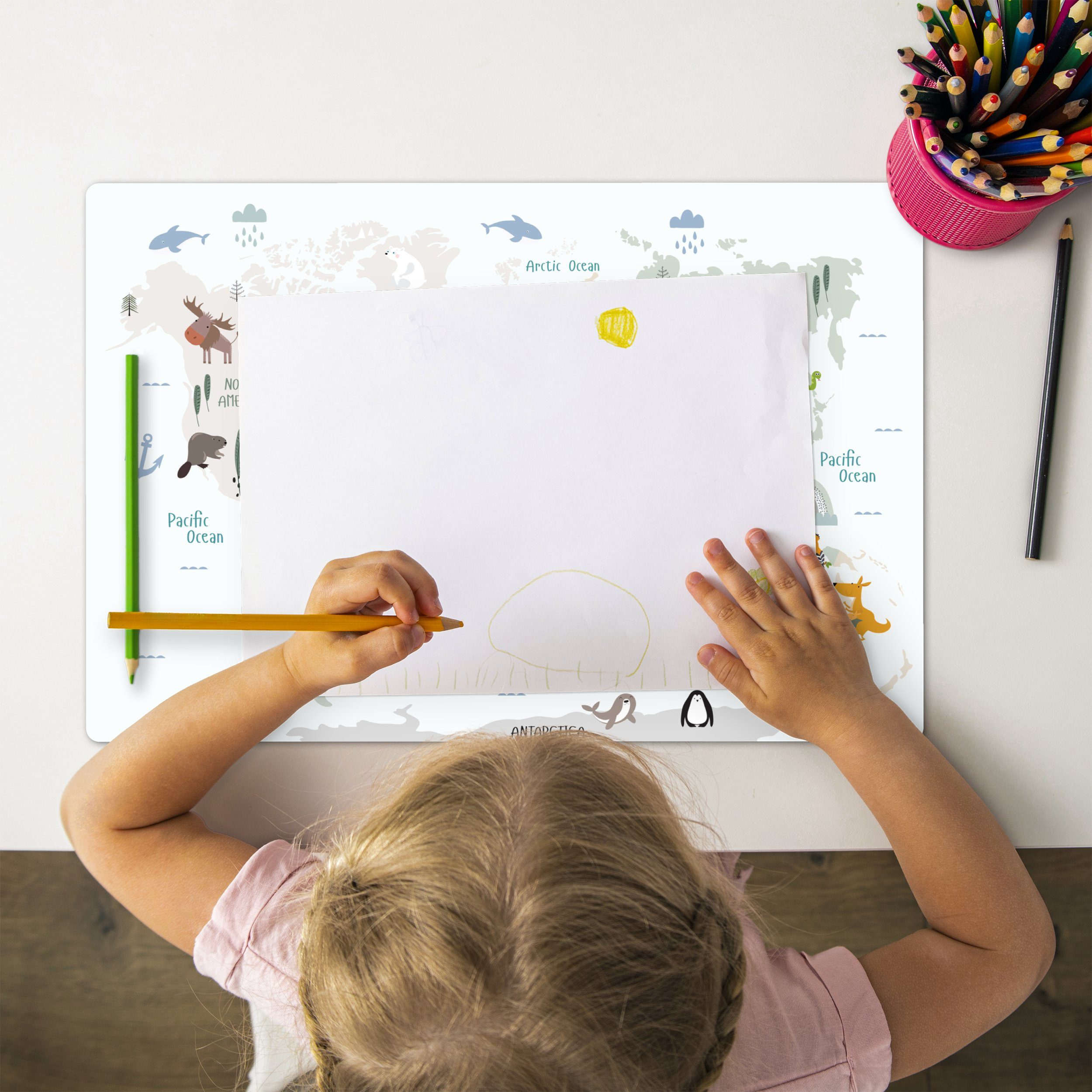 MuchoWow Platzset Weltkarte - Tiere - günstig online kaufen