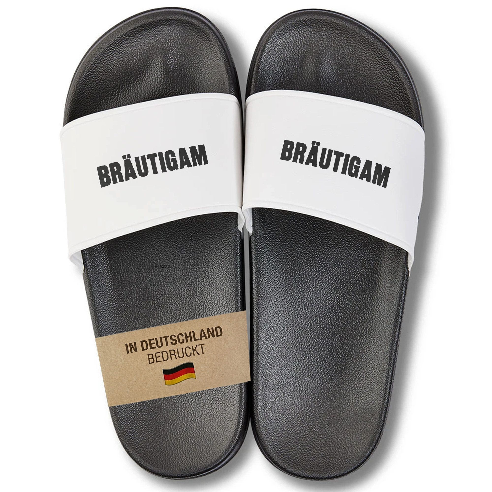 22Feels Geschenk JGA Junggesellenabschied Bräutigam Badelatschen Männer Badepantolette IN DEUTSCHLAND BEDRUCKT