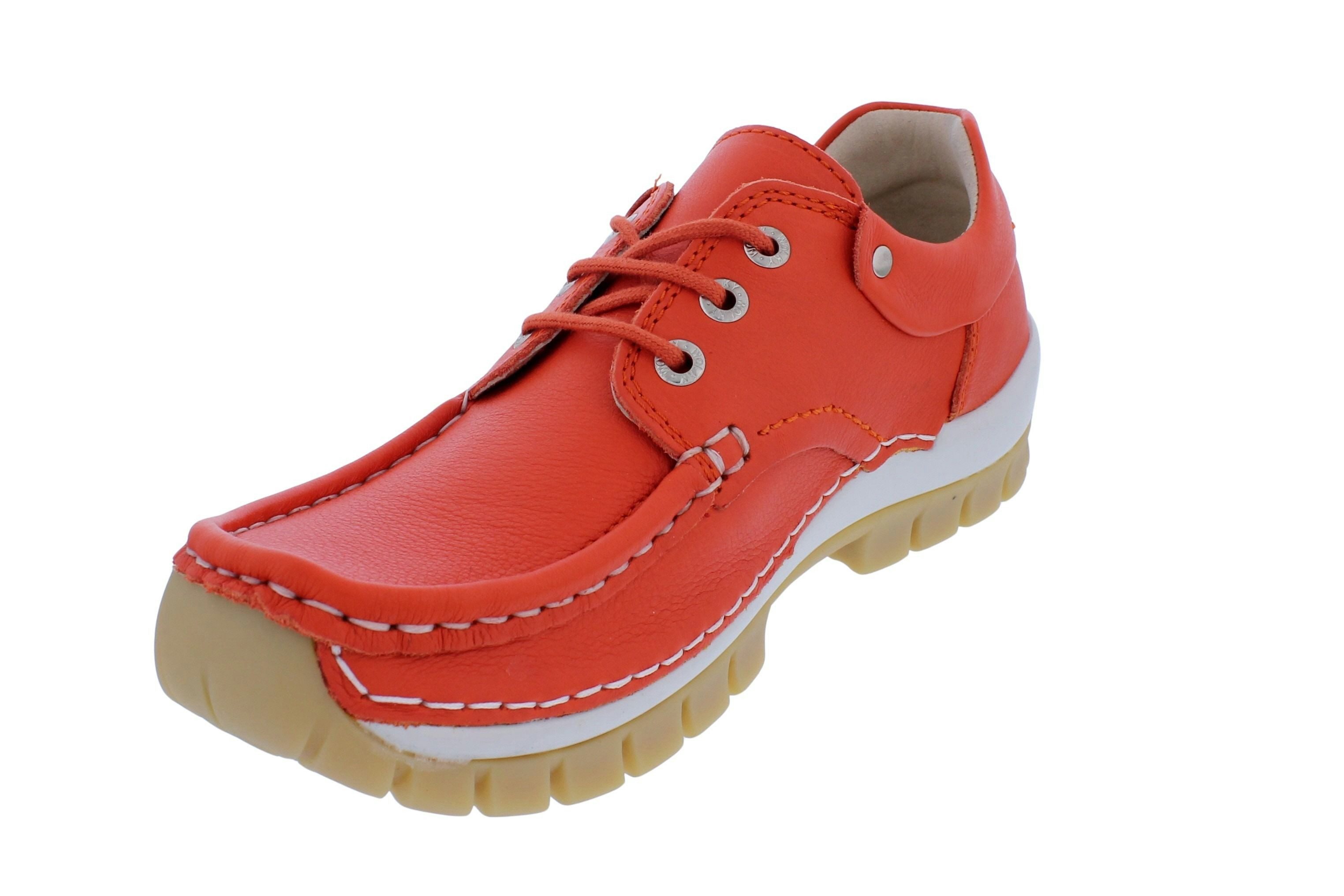 WOLKY Wolky Halbschuh Fly 0470120-550, Velvet leather - Glattleder, Orange, Schnürschuh