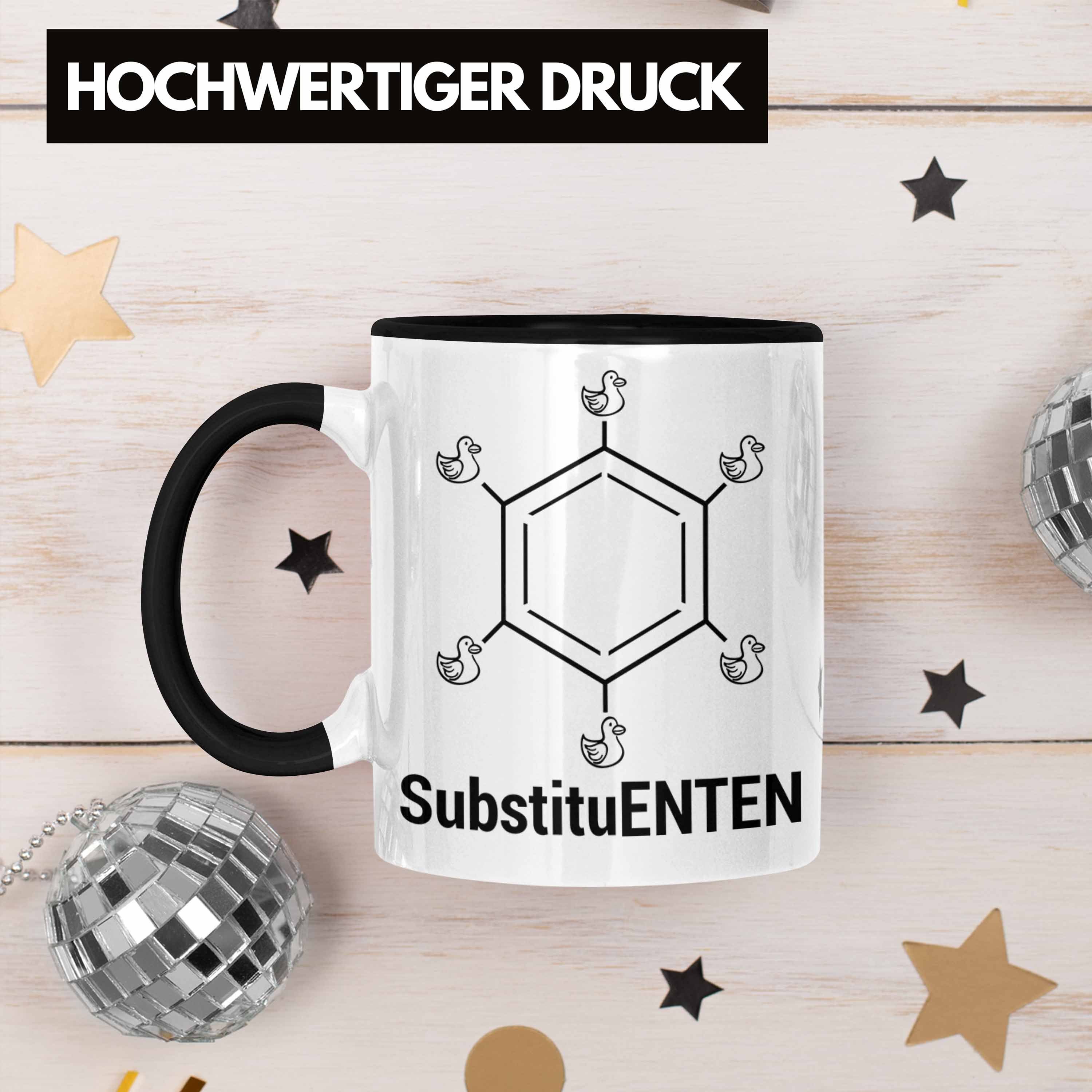 Witz Schwarz Chemie Chemie Kaffee Organische Chemiker Tasse SubstituENTEN Tasse Trendation Ente