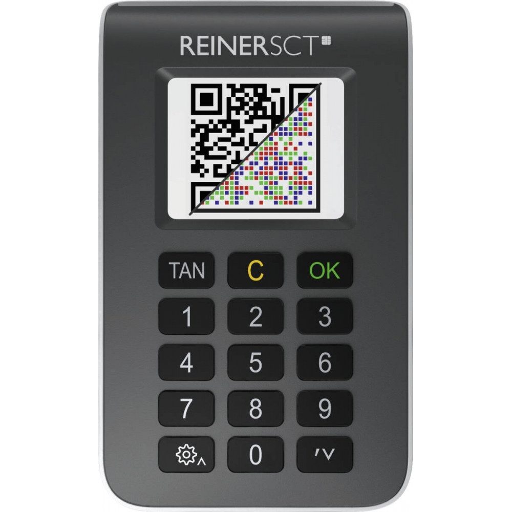 REINER SCT TAN-Chipkartenleser Reiner SCT tanJack QR TAN-Generator, Hochwertiges LCD-Display und robustes Tastenfeld