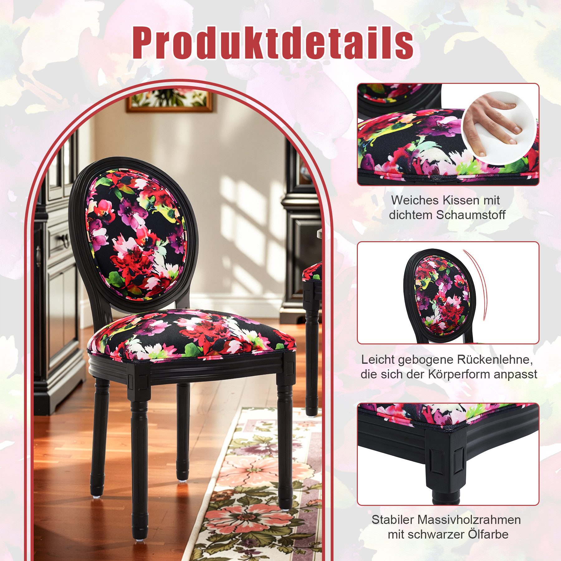 HomeMiYN Polsterstuhl Esszimmerstuhl (2 St),Polsterstuhl mit günstig online kaufen