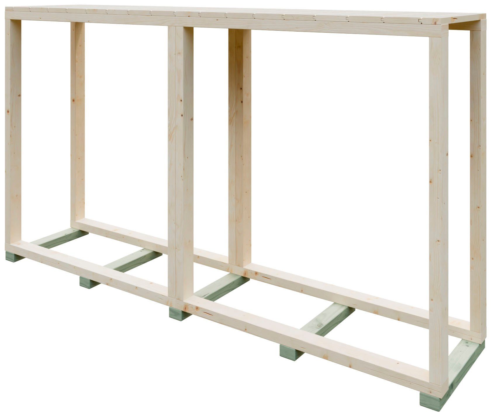 Kiehn-Holz Kaminholzregal, BxTxH:194x43x110 cm, aus nordischer Fichte günstig online kaufen