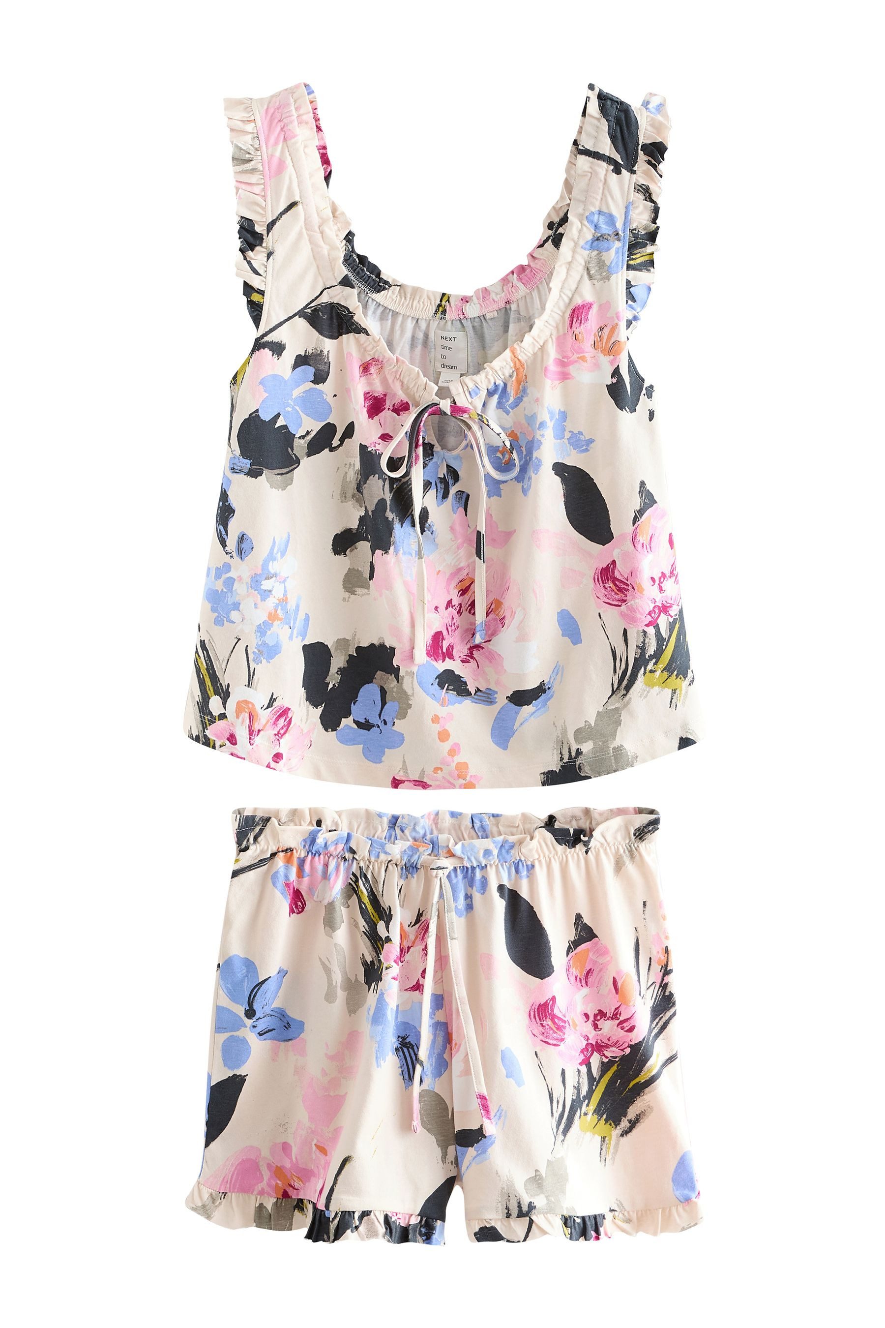 Next Pyjama Schlafanzug mit Trägertop und Shorts aus Baumwolle (2 tlg) günstig online kaufen