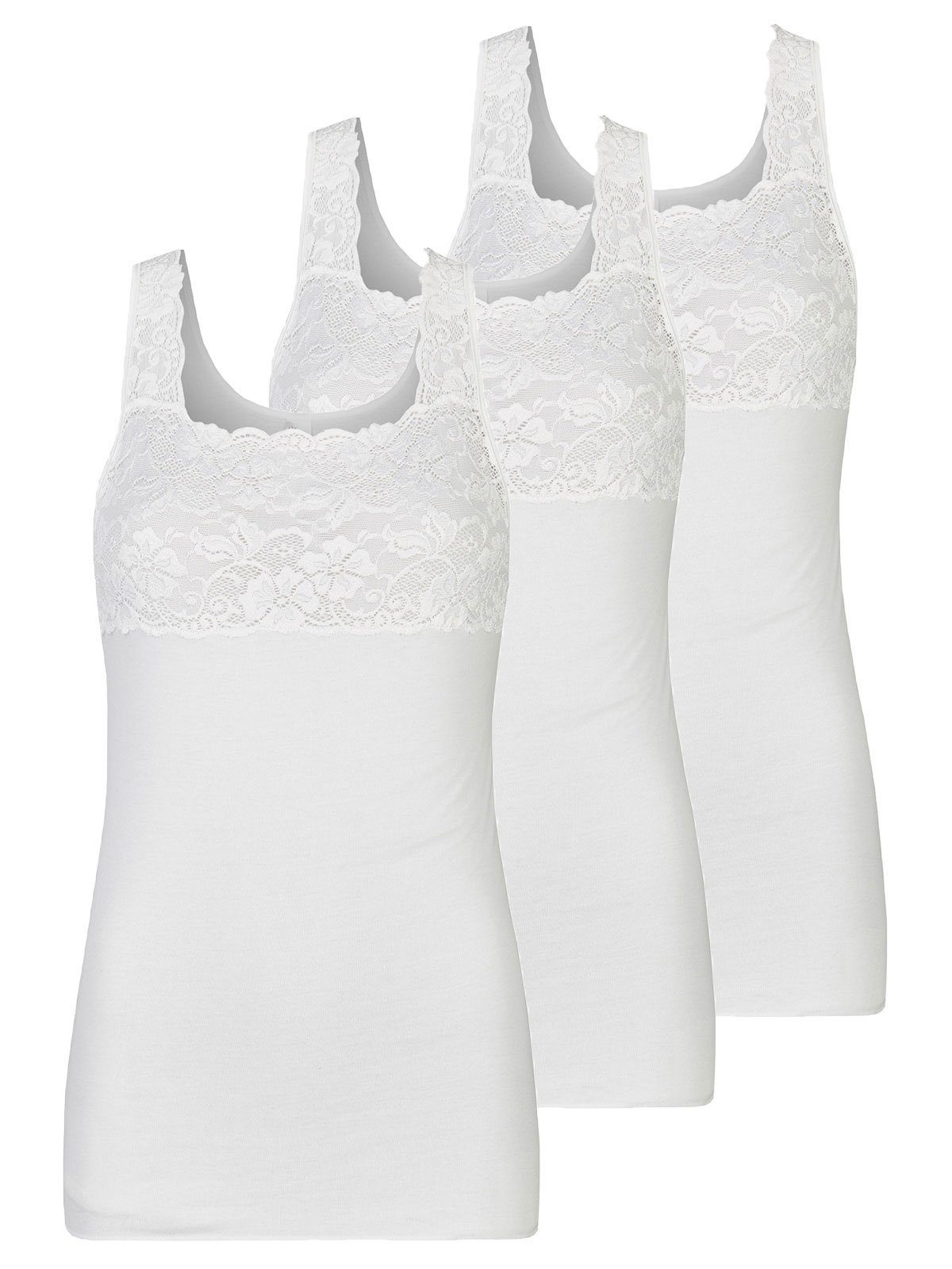 Achselhemd 3er Pack Damen Achselhemd Fine Cotton