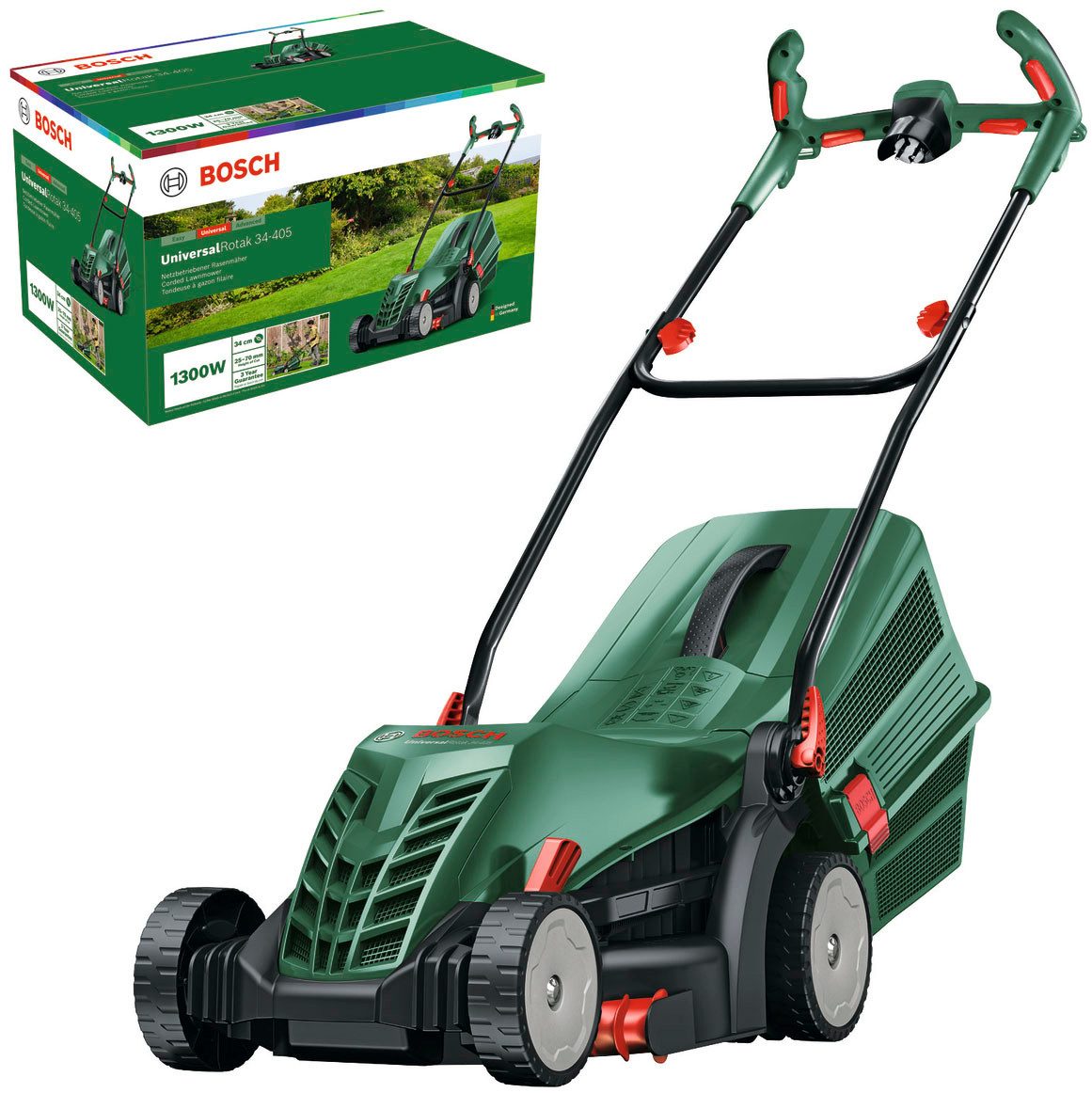 Bosch Home & Garden Elektrorasenmäher UniversalRotak 34-405, 34 cm Schnittbreite