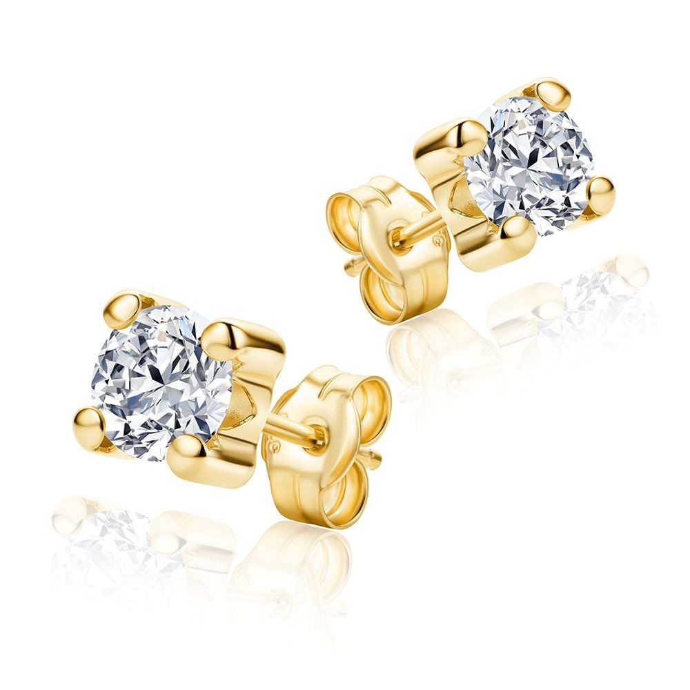 Miore Paar Ohrstecker MA9159YE Damen Ohrstecker mit weißem Zirkonia aus Echtgold, 9 Kt. 375 Gelbgold