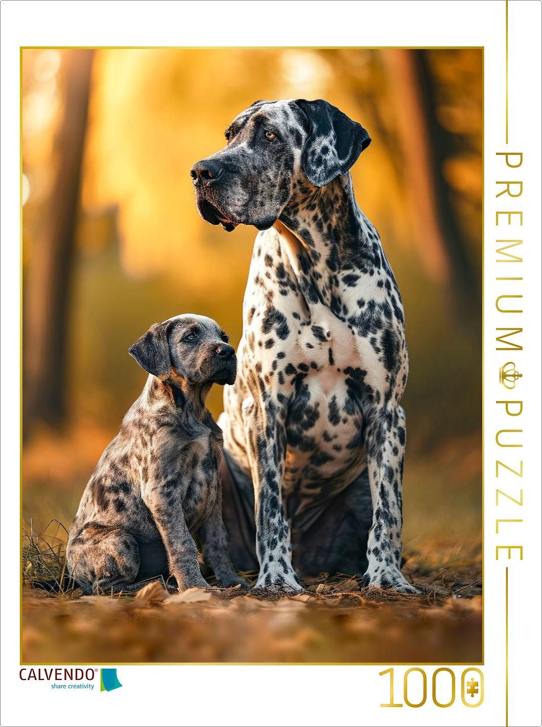 CALVENDO Puzzle CALVENDO Puzzle Deutsche Dogge, traute Zweisamkeit, 1000 Teile Lege-G, 1000 Puzzleteile