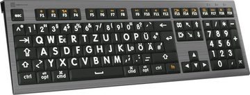 Logickeyboard XL-Print Astra 2 White on Black DE (MAC) Tastatur