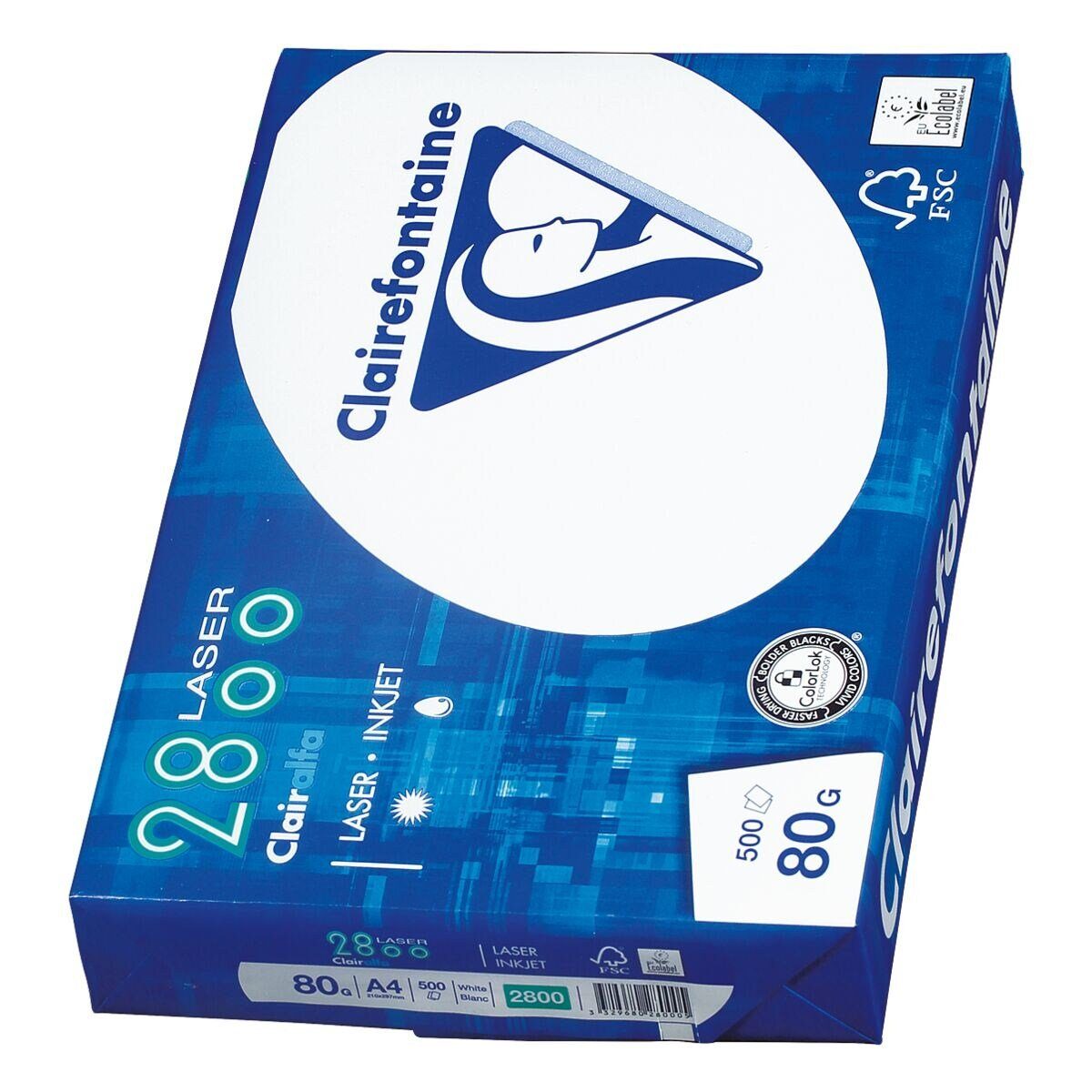 CLAIREFONTAINE Druckerpapier 2800, Format DIN A4, 80 g/m², 172 CIE, 500 Blatt