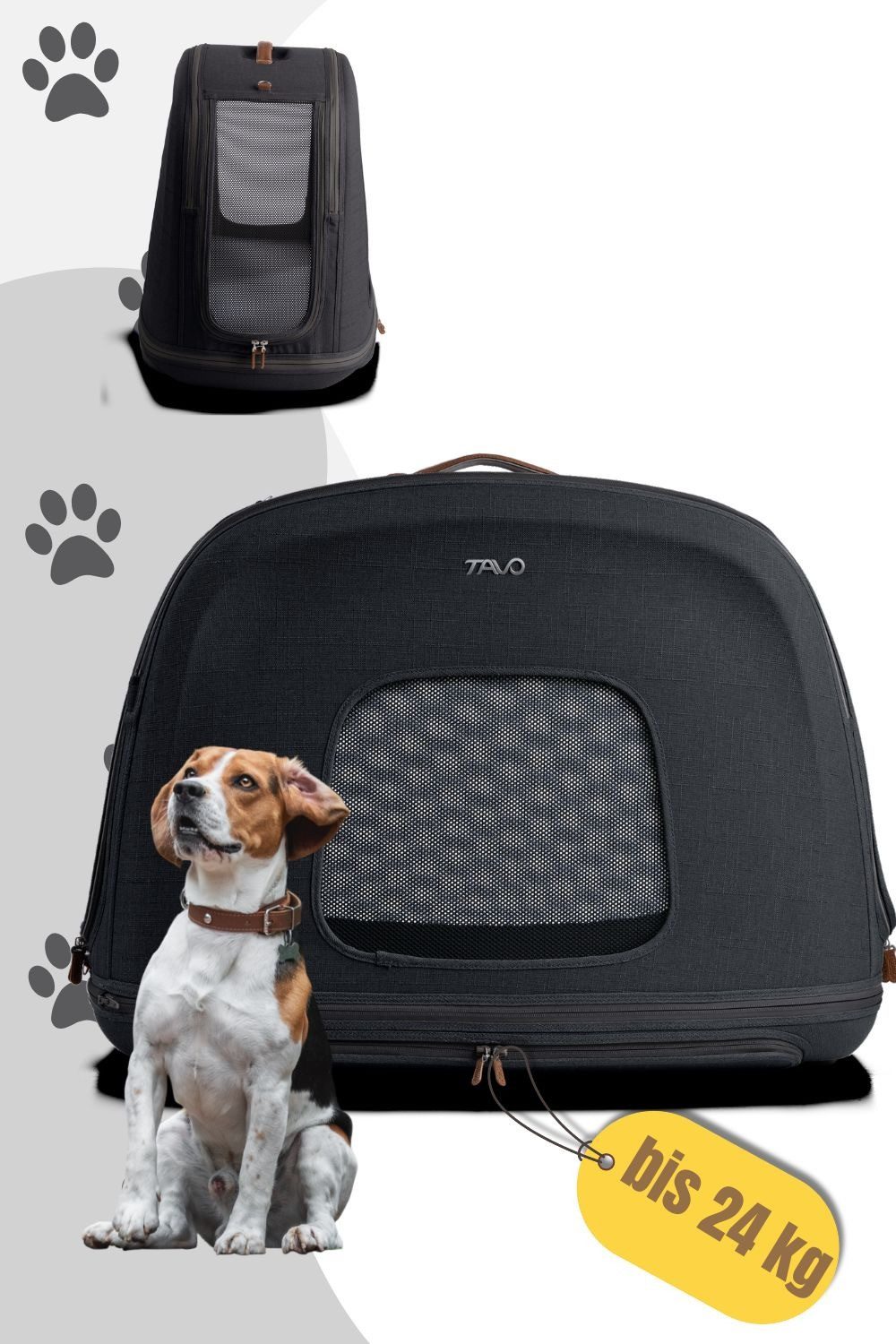 Tavo Hunde-Transportbox Tavo Crispin Medium Tier Transporttasche
