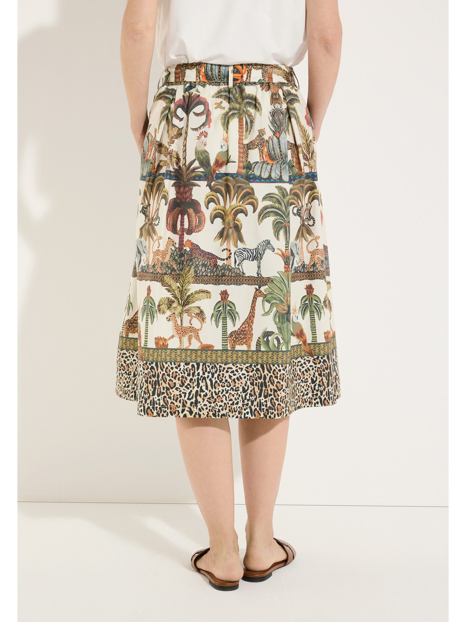 MORE&MORE A-Linien-Rock weit schwingender Printrock, Jungle