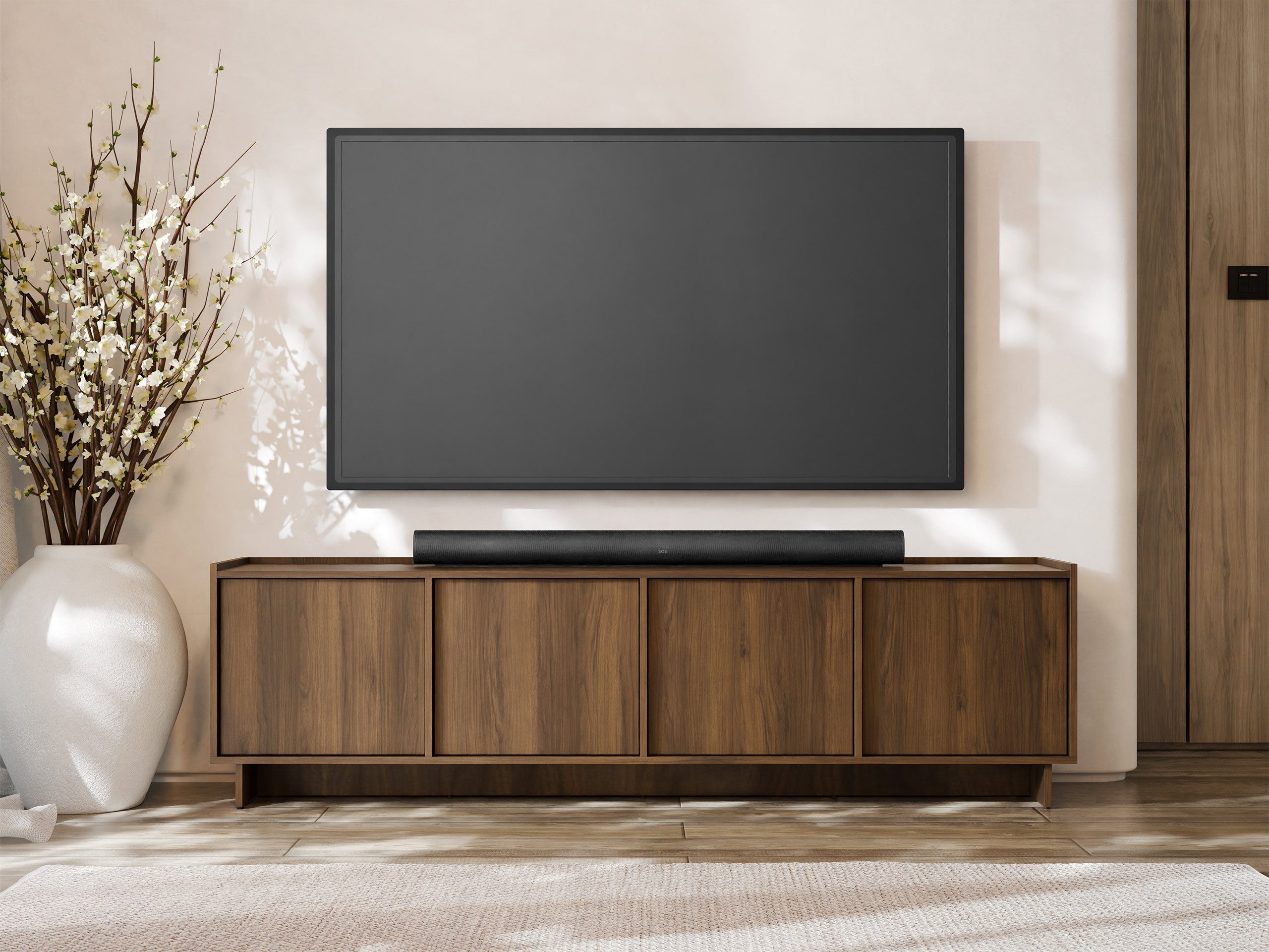 MIRJAN24 TV-Schrank Yasumi 195 (mit vier Drehtüren) 195x39x55 cm, Push to open
