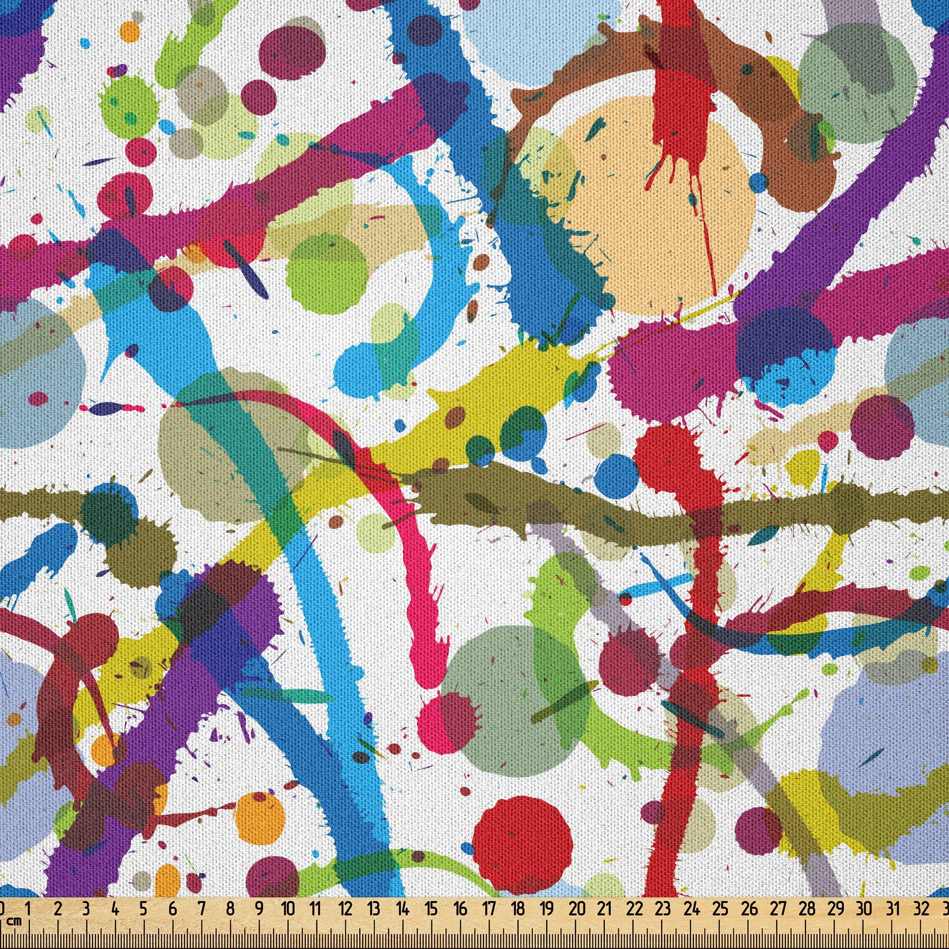 Abakuhaus Stoff DIY Bastler Stoff für Dekorationszwecke, Grunge Bunte Splash