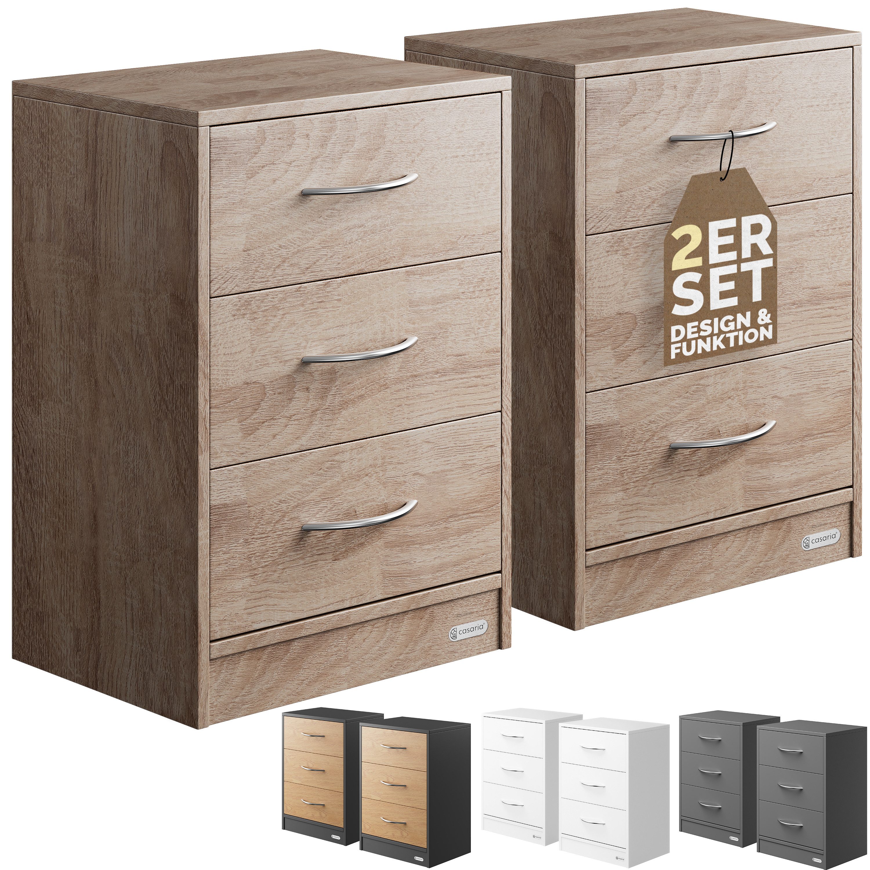 Casaria Nachttisch Eloise (2-St), CASARIA® 2x günstig online kaufen
