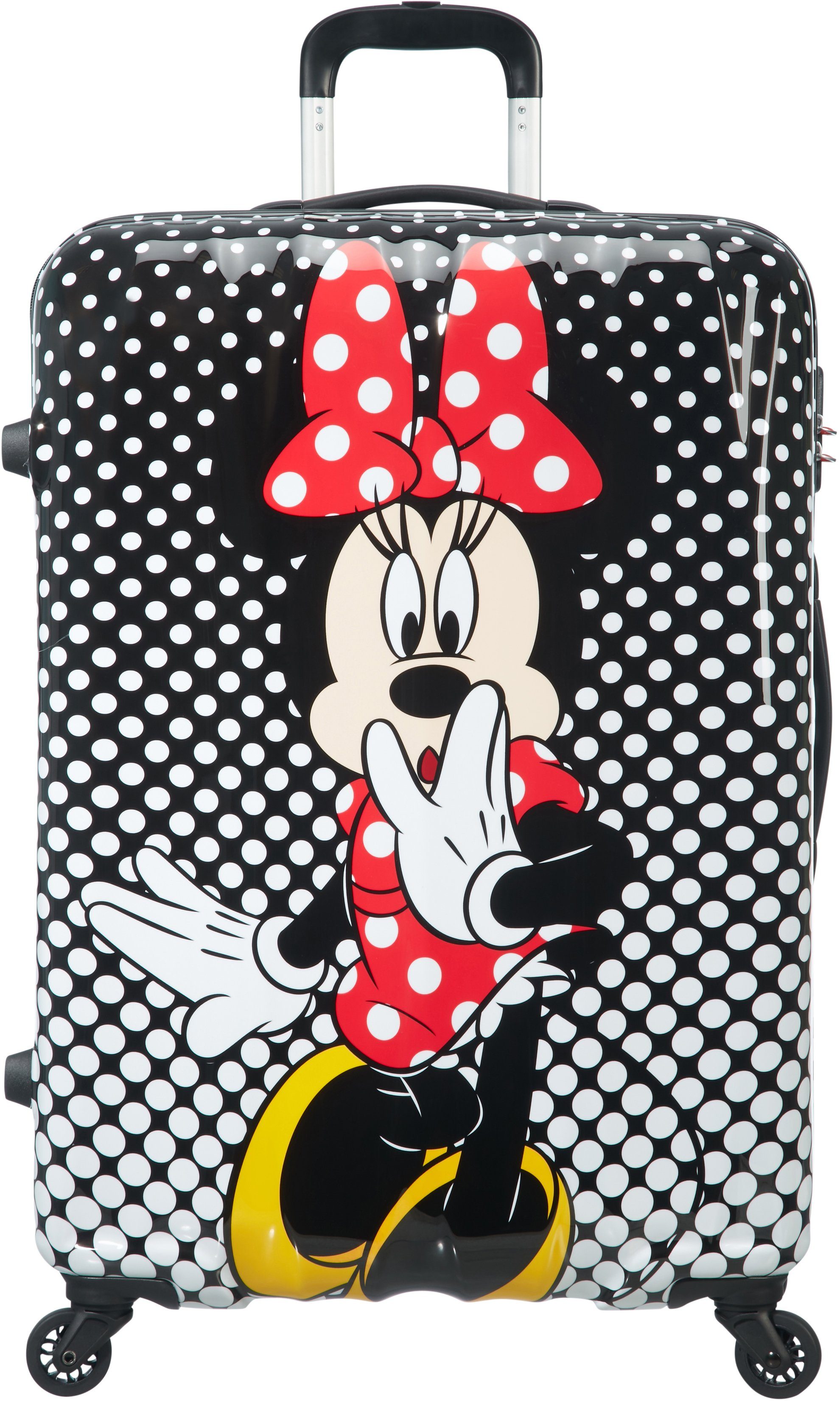 American Tourister® Hartschalen-Trolley Disney Legends, Minnie Mouse Polka Dots, 75 cm, 4 Rollen, Kinder Reisegepäck Koffer groß TSA-Zahlenschloss