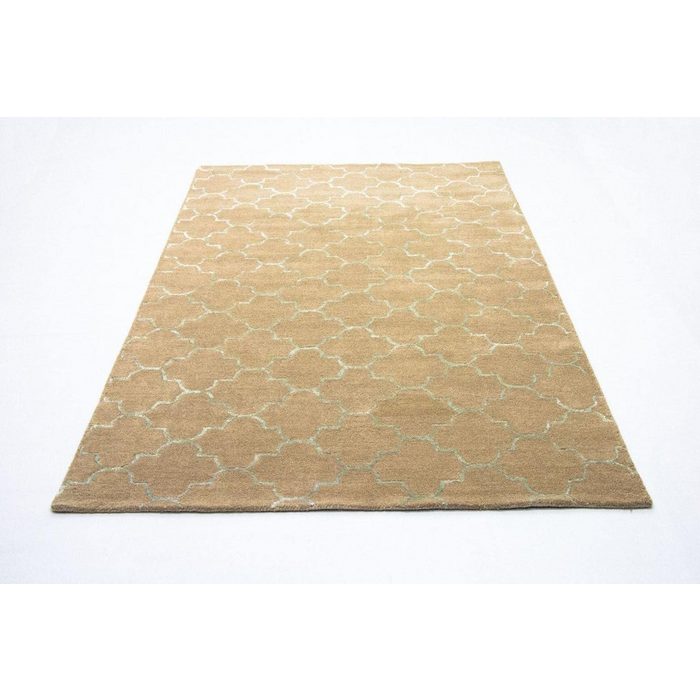 Wollteppich Designer Teppich handgetuftet gold morgenland rechteckig Höhe: 18 mm