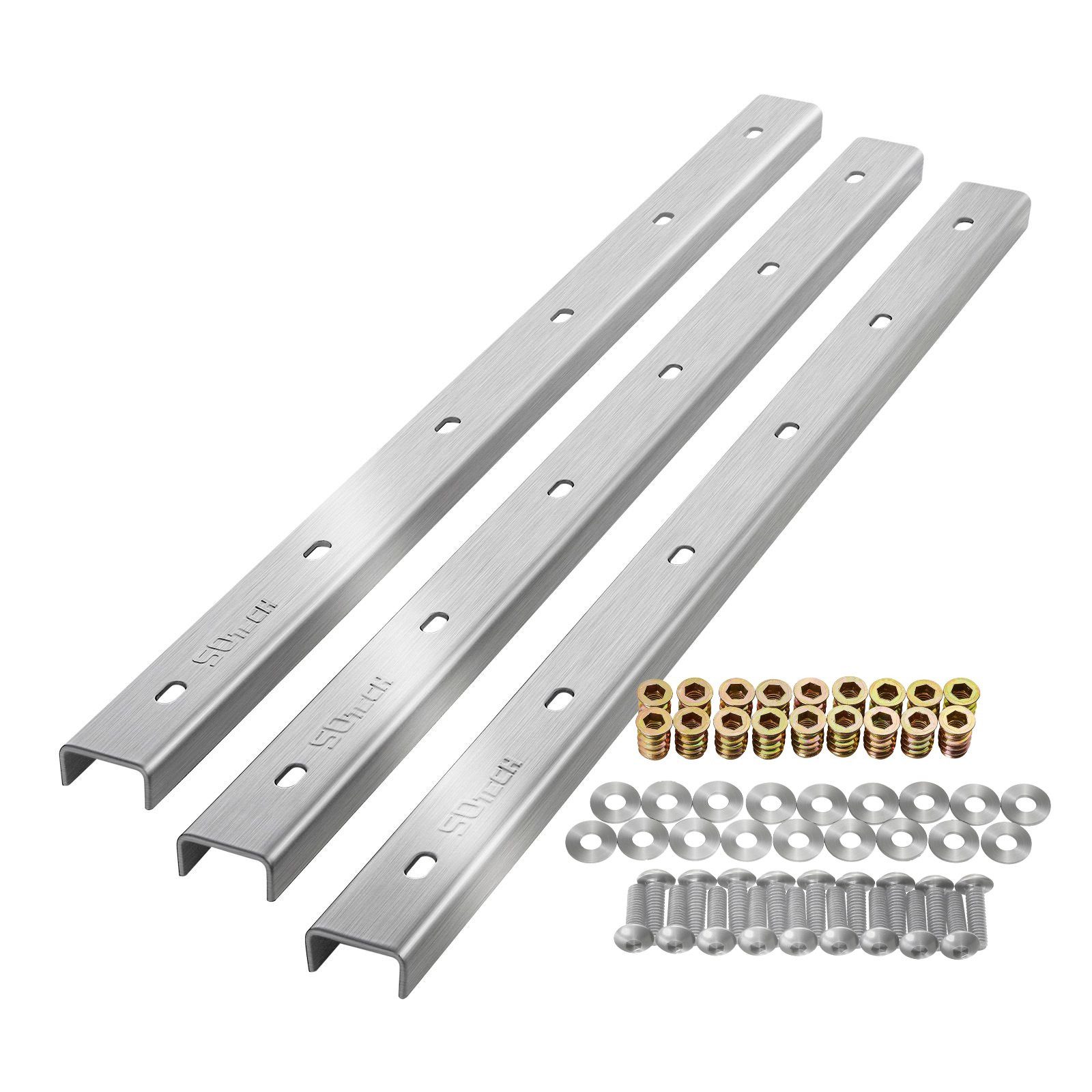 SO-TECH® Möbelleiste Stahl Gratleisten verschiedene Längen 60 - 90 cm Oberflächen, (3-St), 3 Stück U-Form echt Edelstahl 60 x 4 x 2 cm