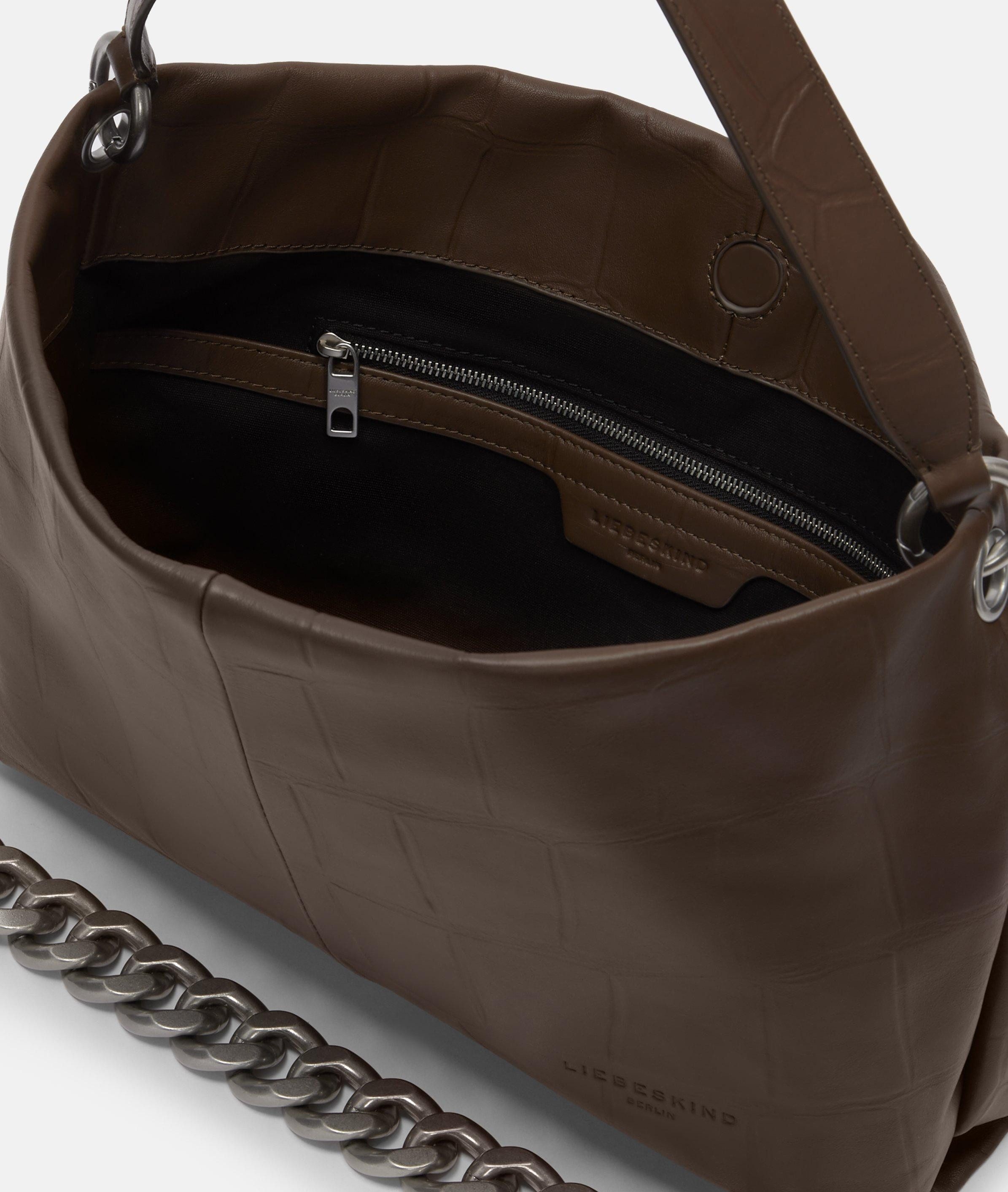Liebeskind Berlin Schultertasche Kroko Mira Hobo M, Geräumige Hobo-Bag mit Kroko-Prägung