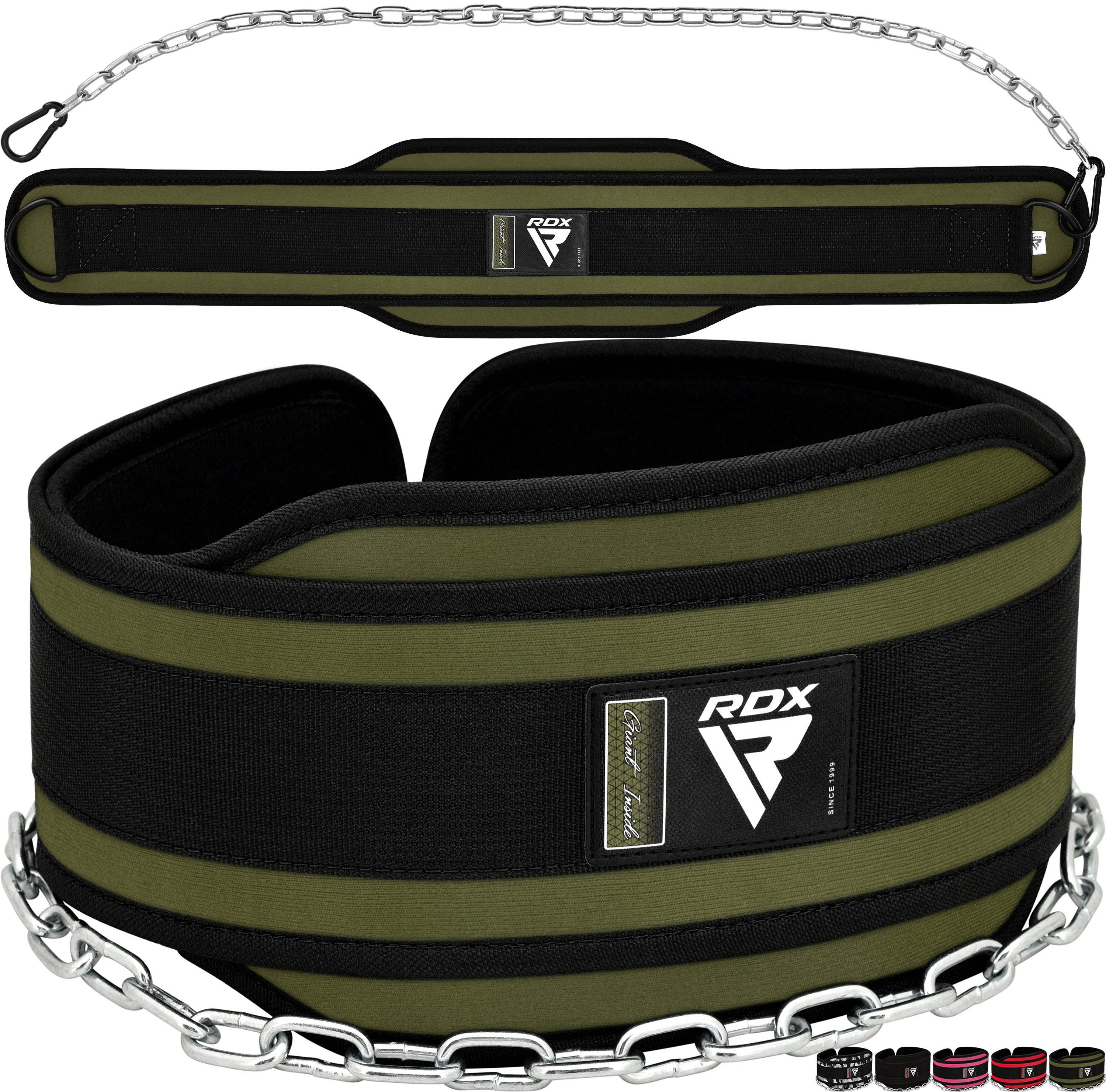 RDX Dip-Gürtel RDX Dip-Gürtel 6 Zoll mit Kette und Karabiner, Dipping belt