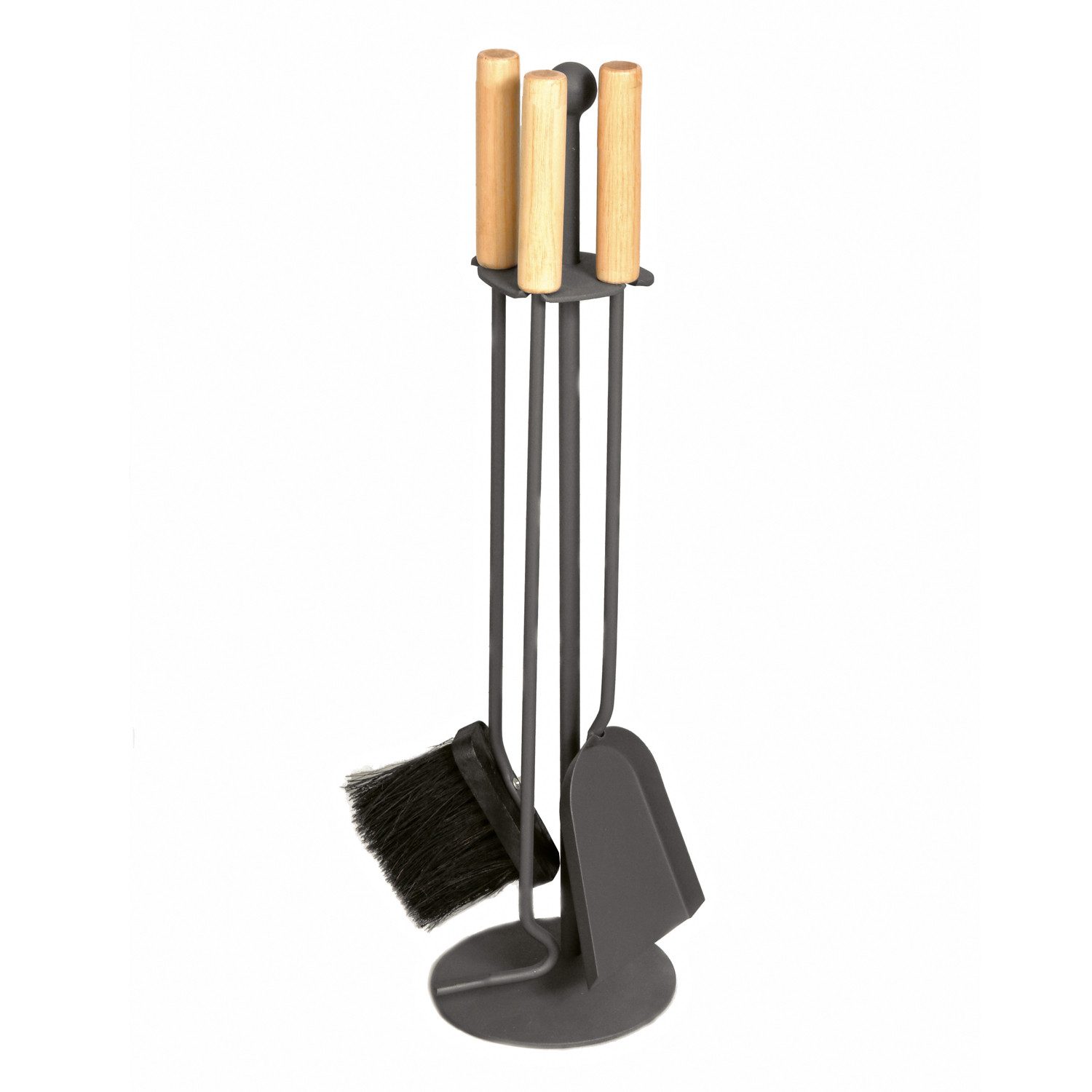 Raik Kamingarnitur Raik Kaminbesteck, 3-teilig, anthrazit, Holzgriffe, 64cm
