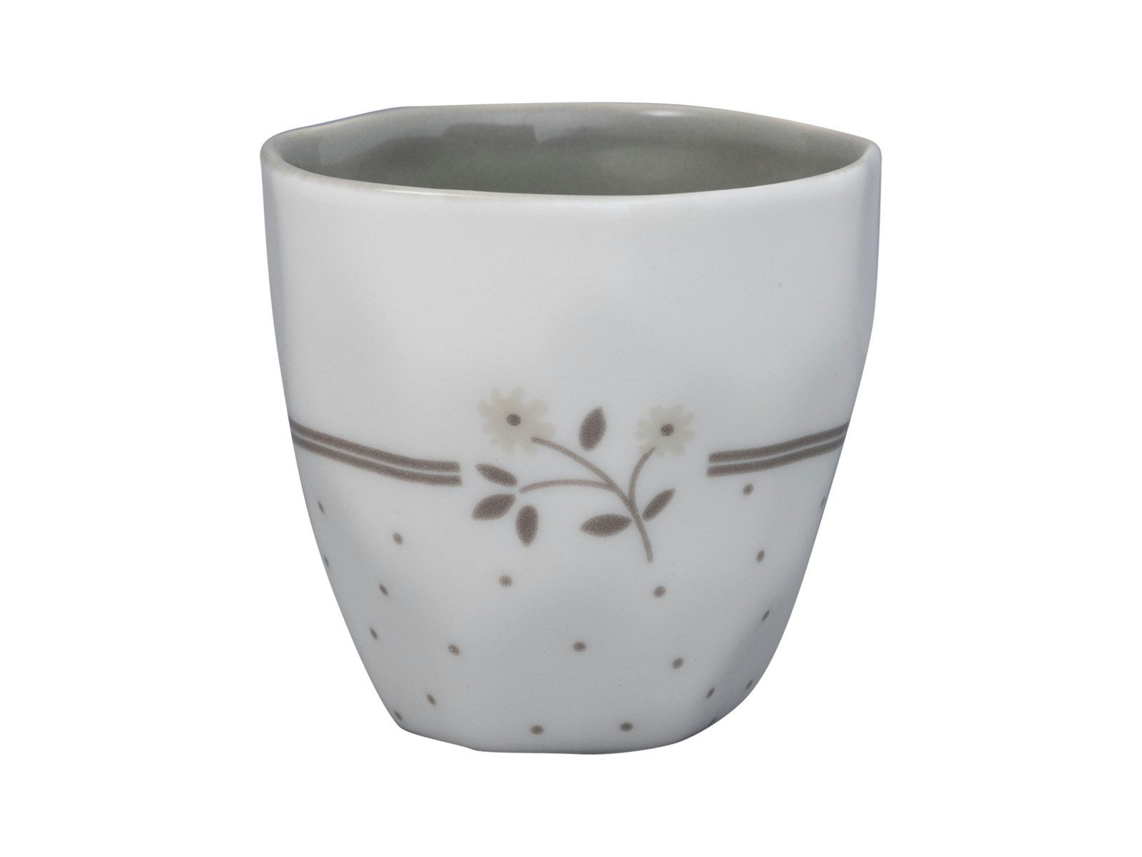 Greengate Espressotasse Elements Eileen Mini Latte Cup white 0,13l, Steinzeug