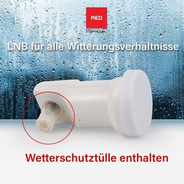 RED OPTICUM Single LNB - LSP-02G mit Wetterschutzkappe Universal-Single-LNB (Hitze- & kältebeständiger Digital-LNB 1-fach mit nur 0.1dB Rauschmaß)