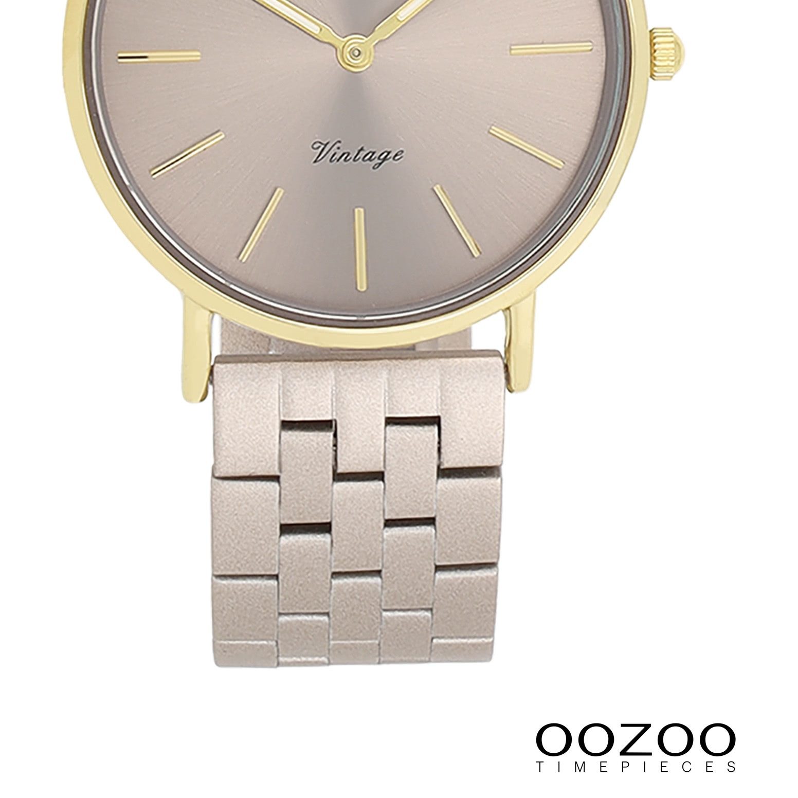 OOZOO Quarzuhr Oozoo Damen Armbanduhr OOZOO Vintage, (Analoguhr), Damenuhr rund, mittel (ca. 32mm) Metallarmband, Elegant-Style
