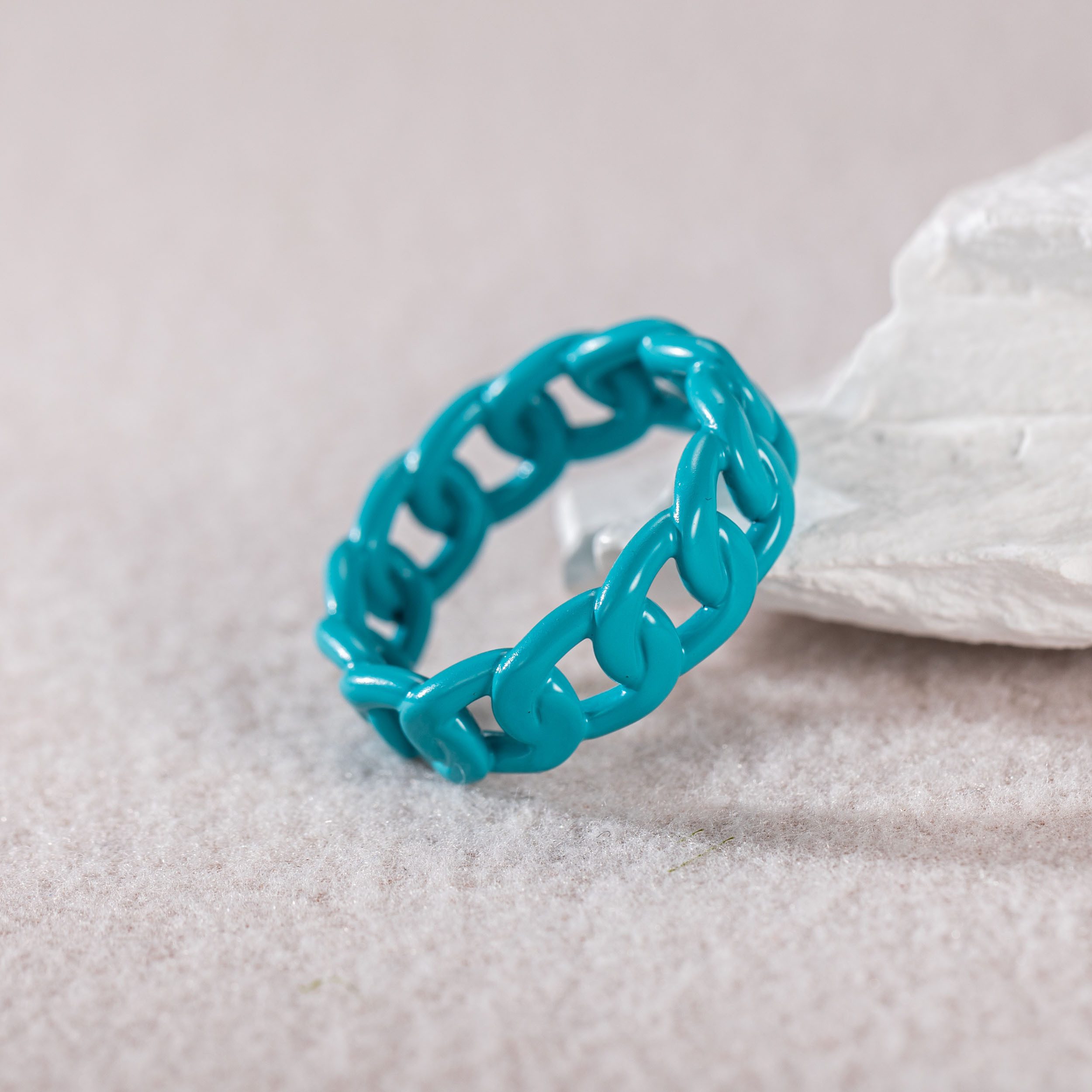 Firetti Fingerring Schmuck Geschenk Edelstahl Ring Damenring Herrenring Panzerkette Color