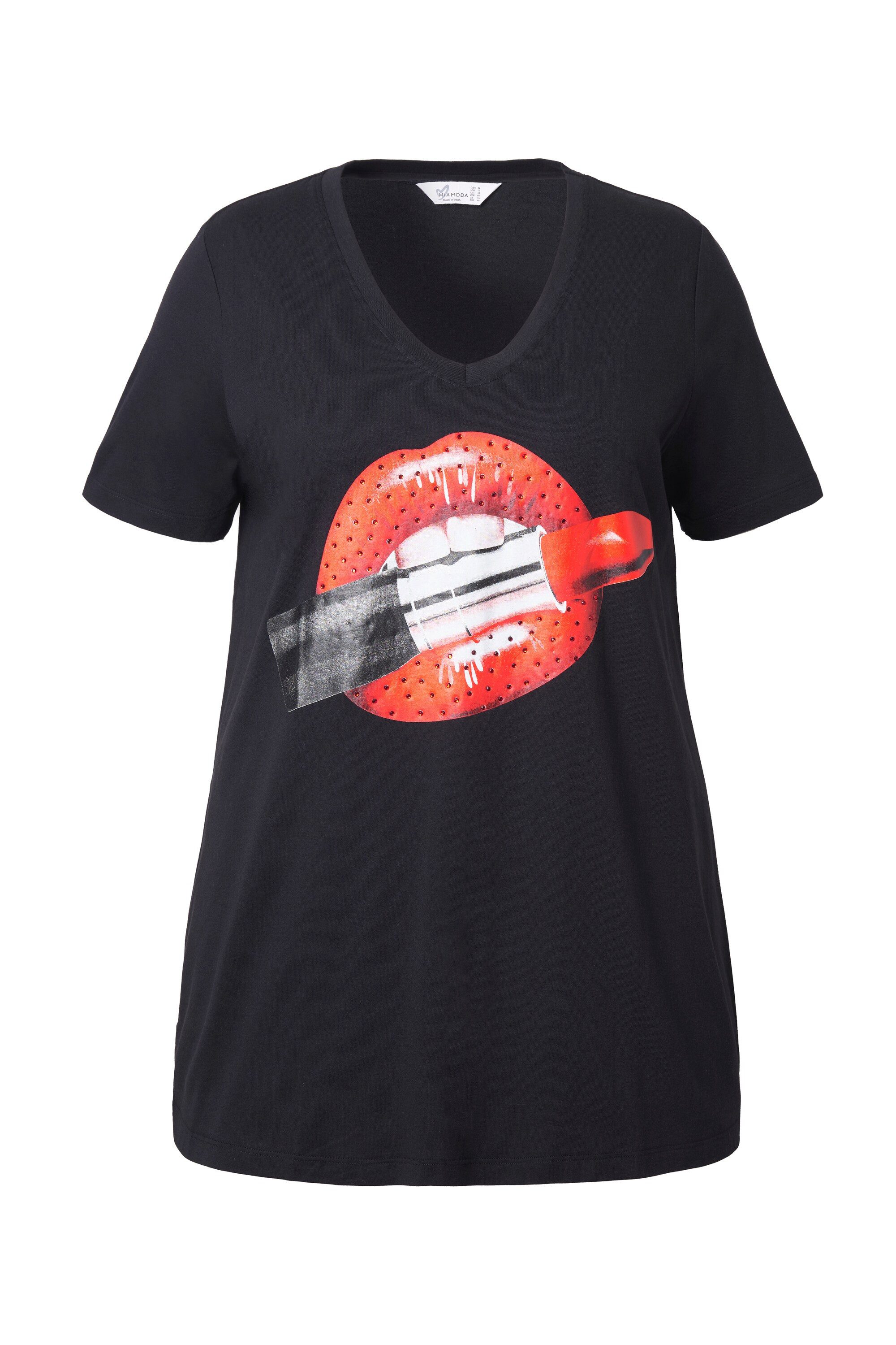 MIAMODA T-Shirt T-Shirt A-Linie Lippenstift-Motiv günstig online kaufen