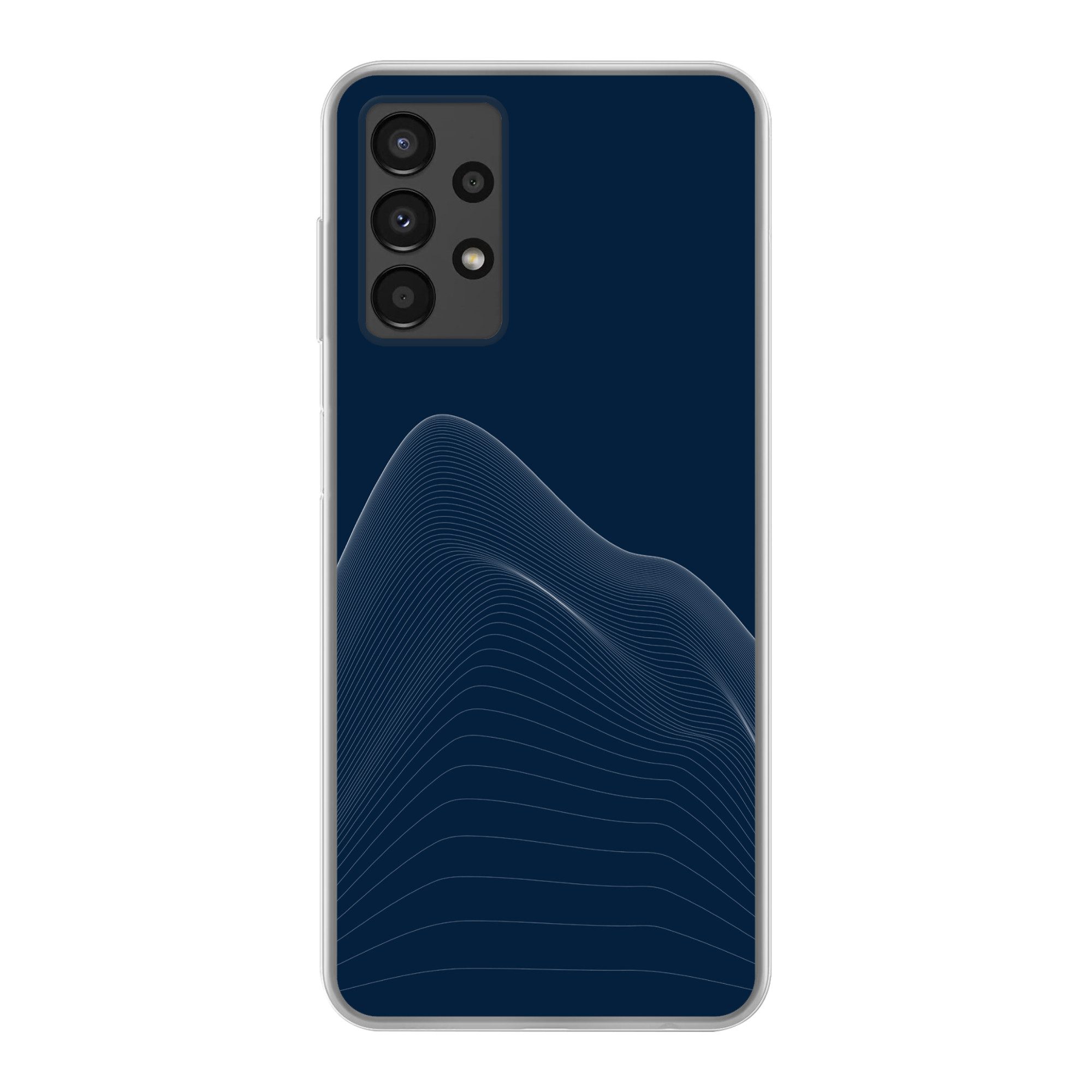 MuchoWow Handyhülle für Samsung Galaxy A13 4G Linien - Abstrakt - Blau - Weiß, Smartphone-Bumper, Print, Handy Schutzhülle Dünn
