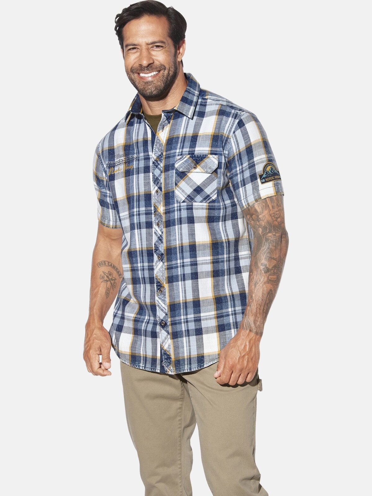 Jan Vanderstorm Kurzarmhemd INGOLOF im Karo-Design günstig online kaufen