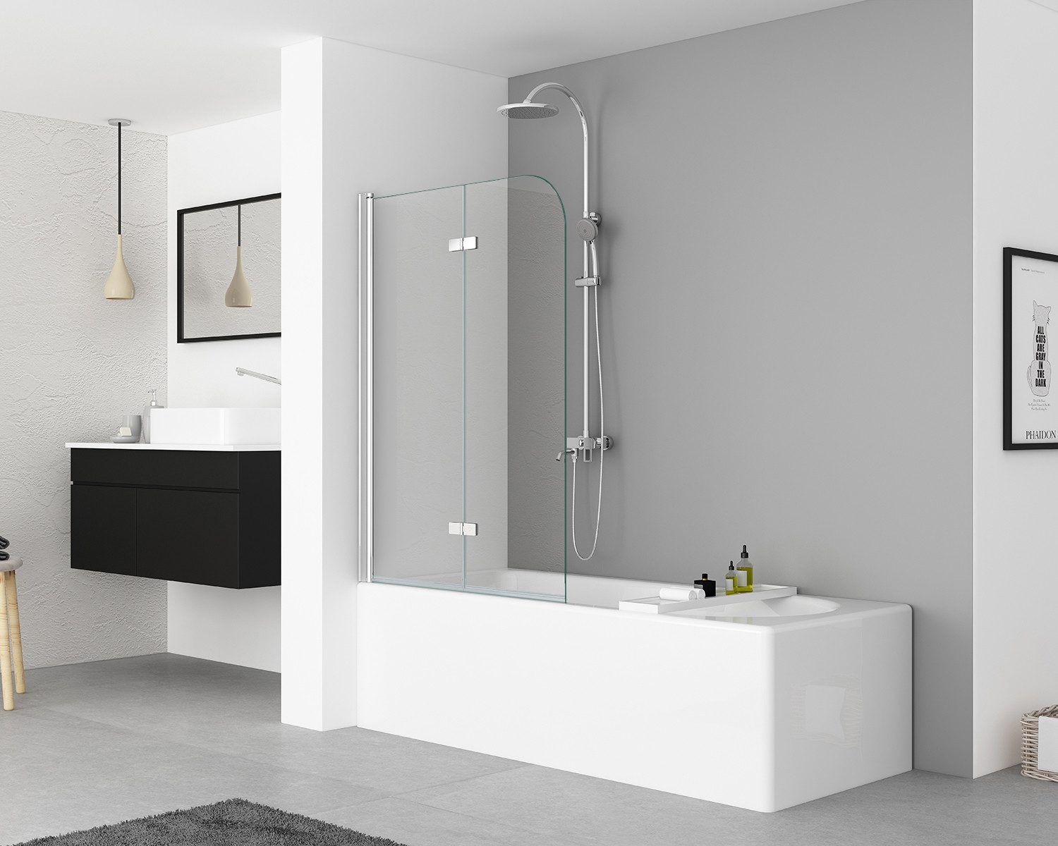 IMPTS Badewannenaufsatz Duschwand für Badewanne Faltwand Badewannenfaltwand günstig online kaufen