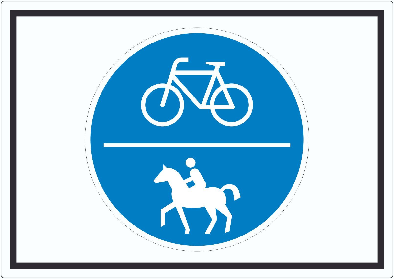 HB-Druck Aufkleber Aufkleber Rad- und Reitweg Symbol, wetterfest, UV-beständig, kratzfest