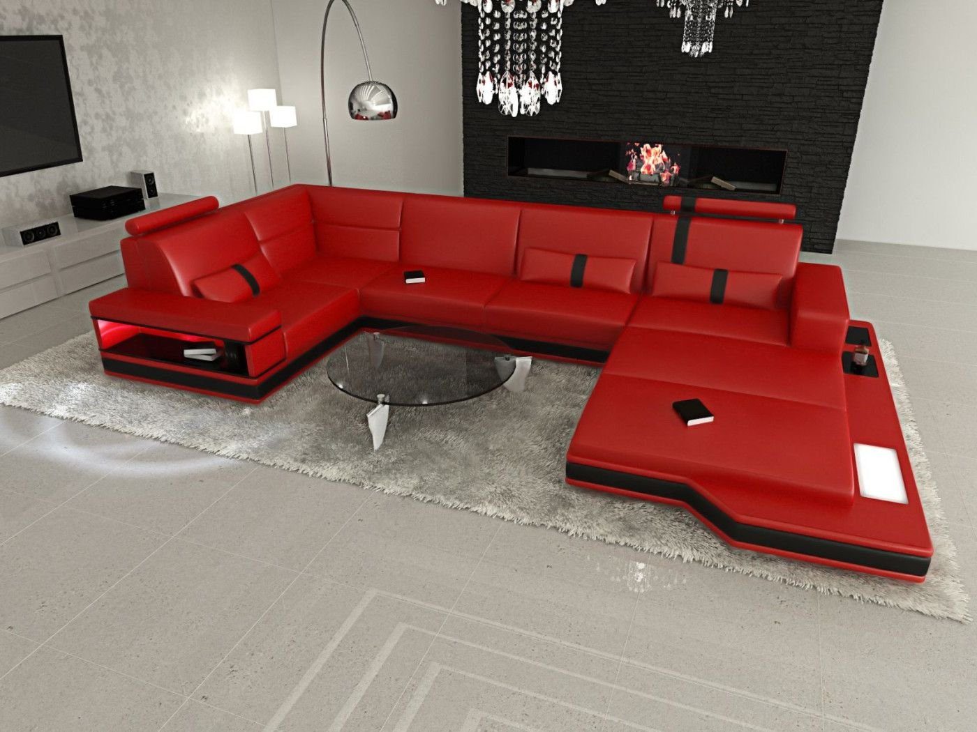 Sofa Dreams Wohnlandschaft Ledersofa Ledercouch Messana günstig online kaufen
