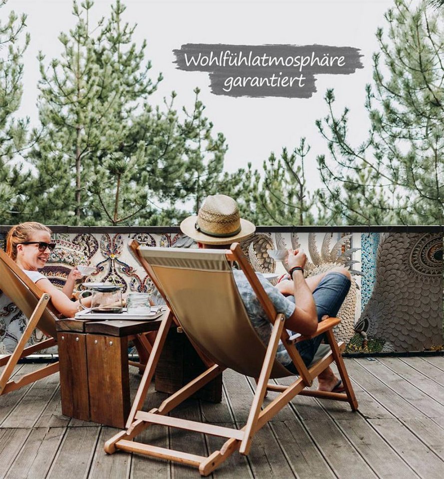 Thumbnail - MyMaxxi Sichtschutzelement Balkonbanner Monster Skulpturen Balkon Sichtschutz Garten, (Bambus grün)