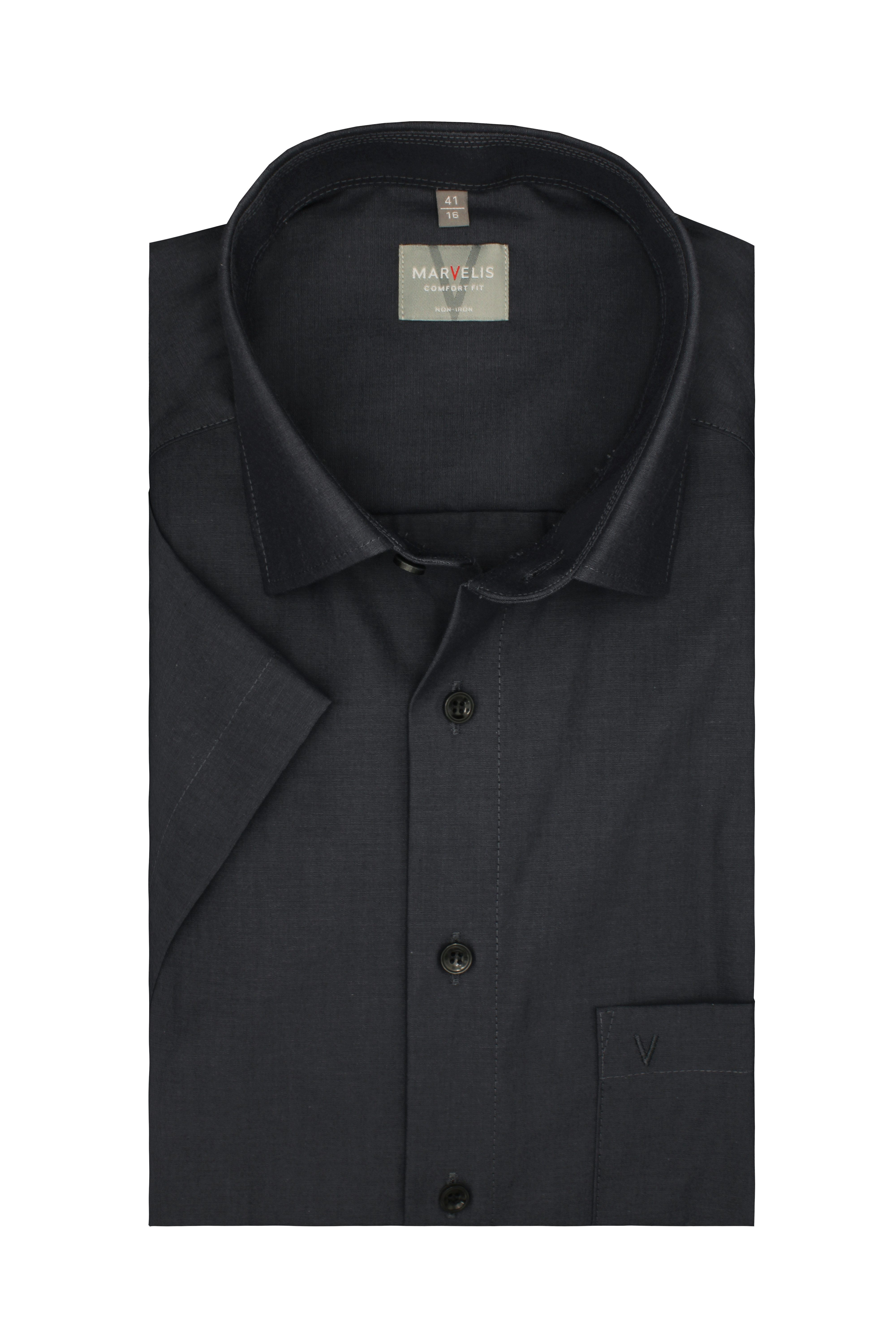 MARVELIS Businesshemd Kurzarm Comfort Fit, Chambray, New Kent Kragen Regula günstig online kaufen