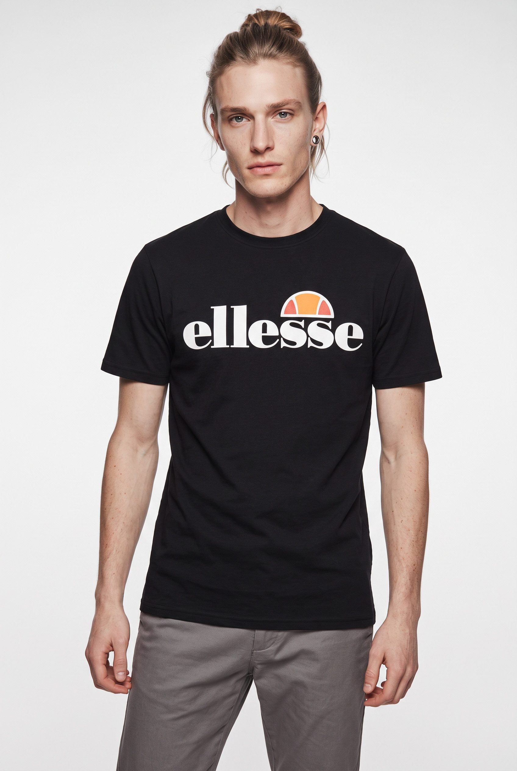 Ellesse T-Shirt SL PRADO TEE mit Logodruck, Kurzarm, schmale Basic-Passform, hüftlange Schnittform