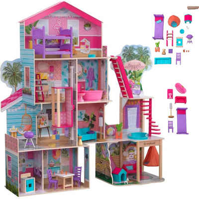 COIL Puppenhaus Holzpuppenhaus, Spielzeugset mit Möbeln und Zubehör, Rutsche, 26 Möbelstücke, Licht- und Tonzubehör, Höhe: 150 cm
