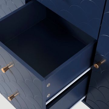 SOFTWEARY Kommode mit Schubladen und Türen (Schubladenkommode, 120/40/82 cm)