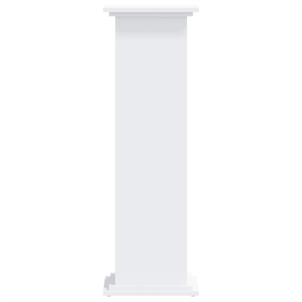 furnicato Blumenständer Pflanzenständer Massivholz 33x33x100 cm Weiß