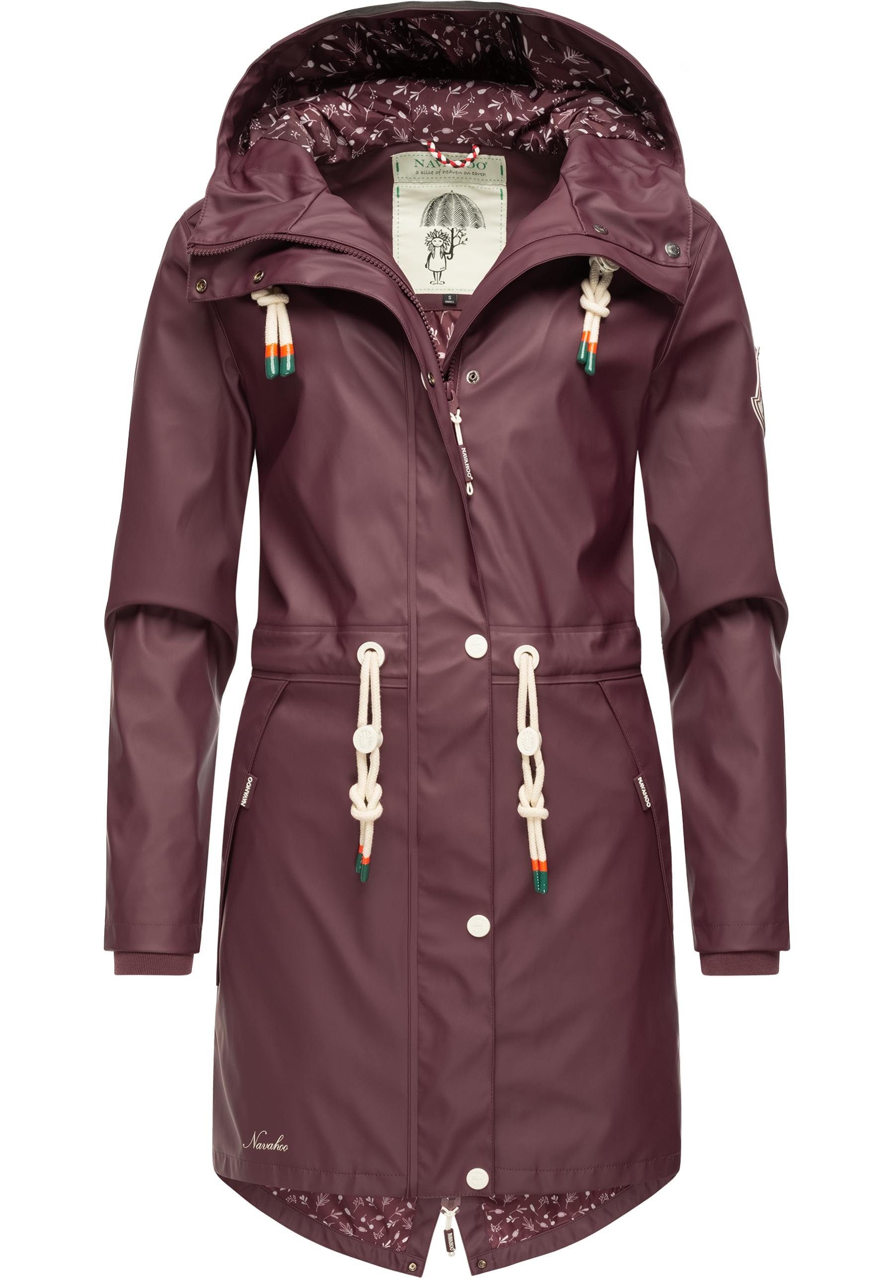 Navahoo Regenjacke Tropical Stormoo modischer Damen Outdoor Regenmantel weinrot | Übergangsjacken